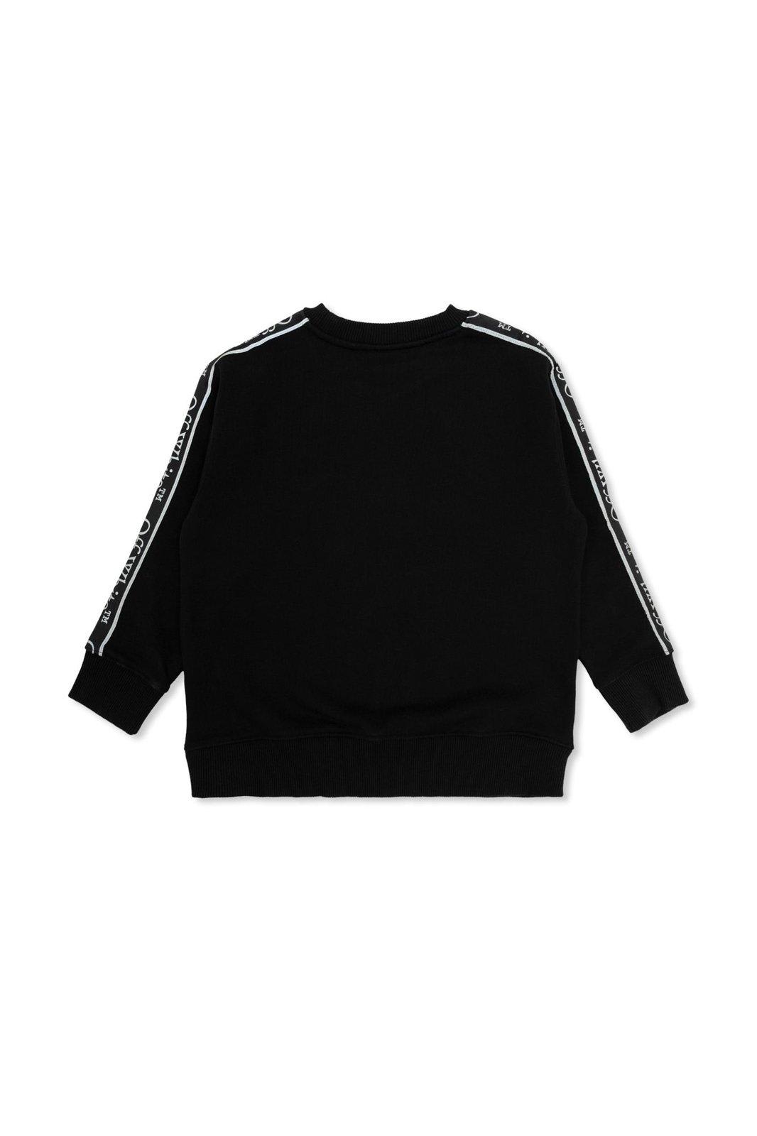 Off-white Bookish Logo Band Crewneck Sweatshirt In Black