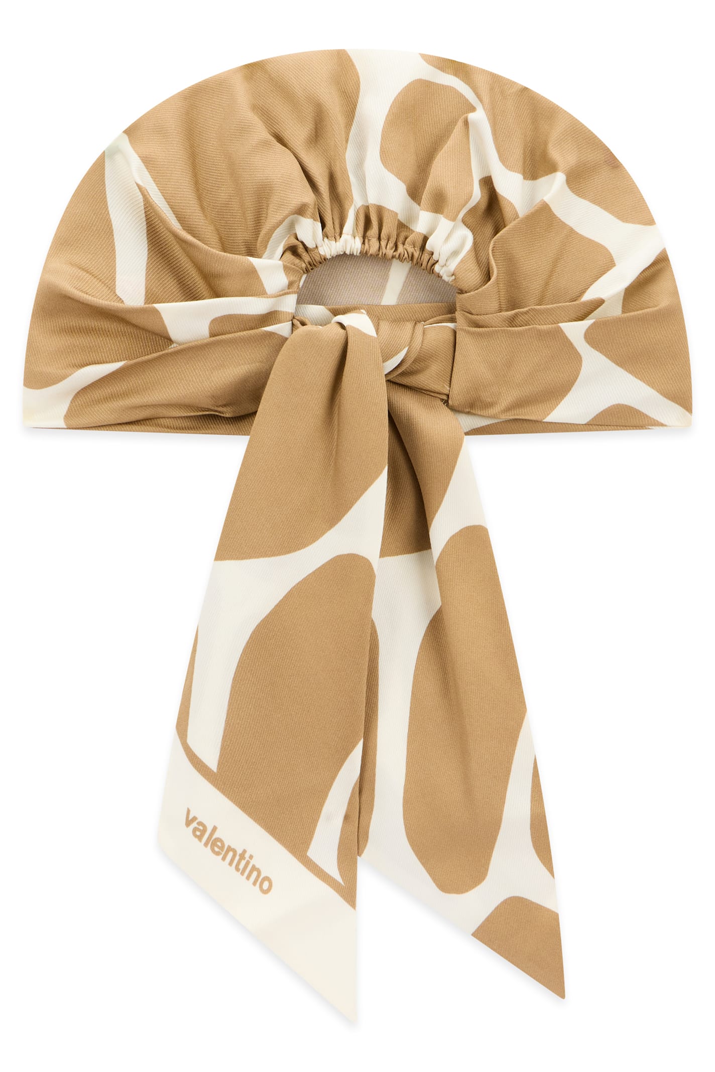 Valentino Printed Silk Headband In Neutral