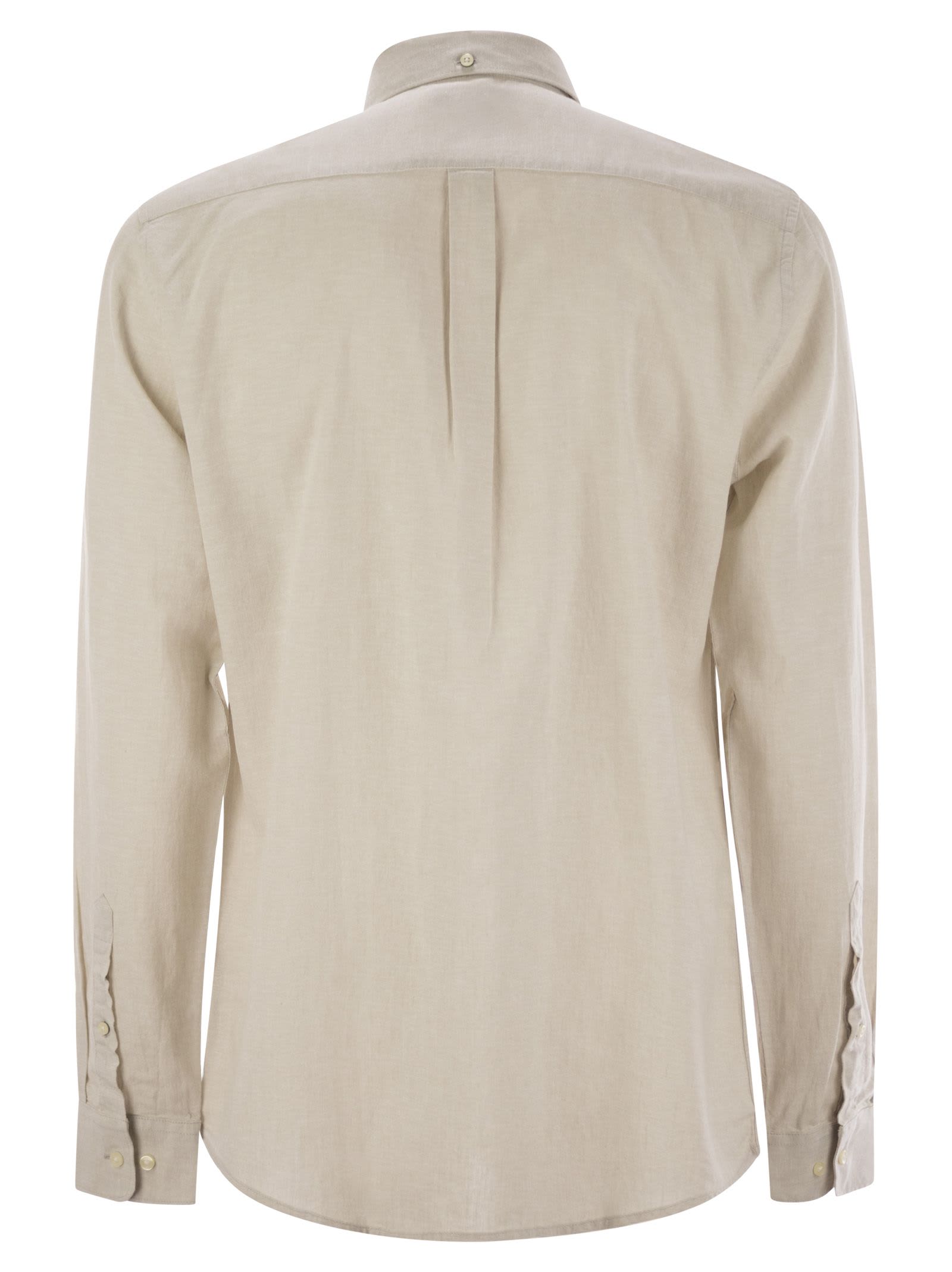 BARBOUR NELSON - LINEN AND COTTON LONG-SLEEVED SHIRT