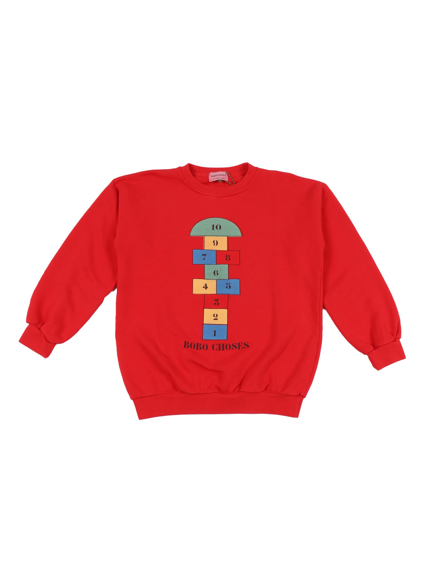 Bobo Choses Red Sweatshirt For Kids With Bell Game In Red