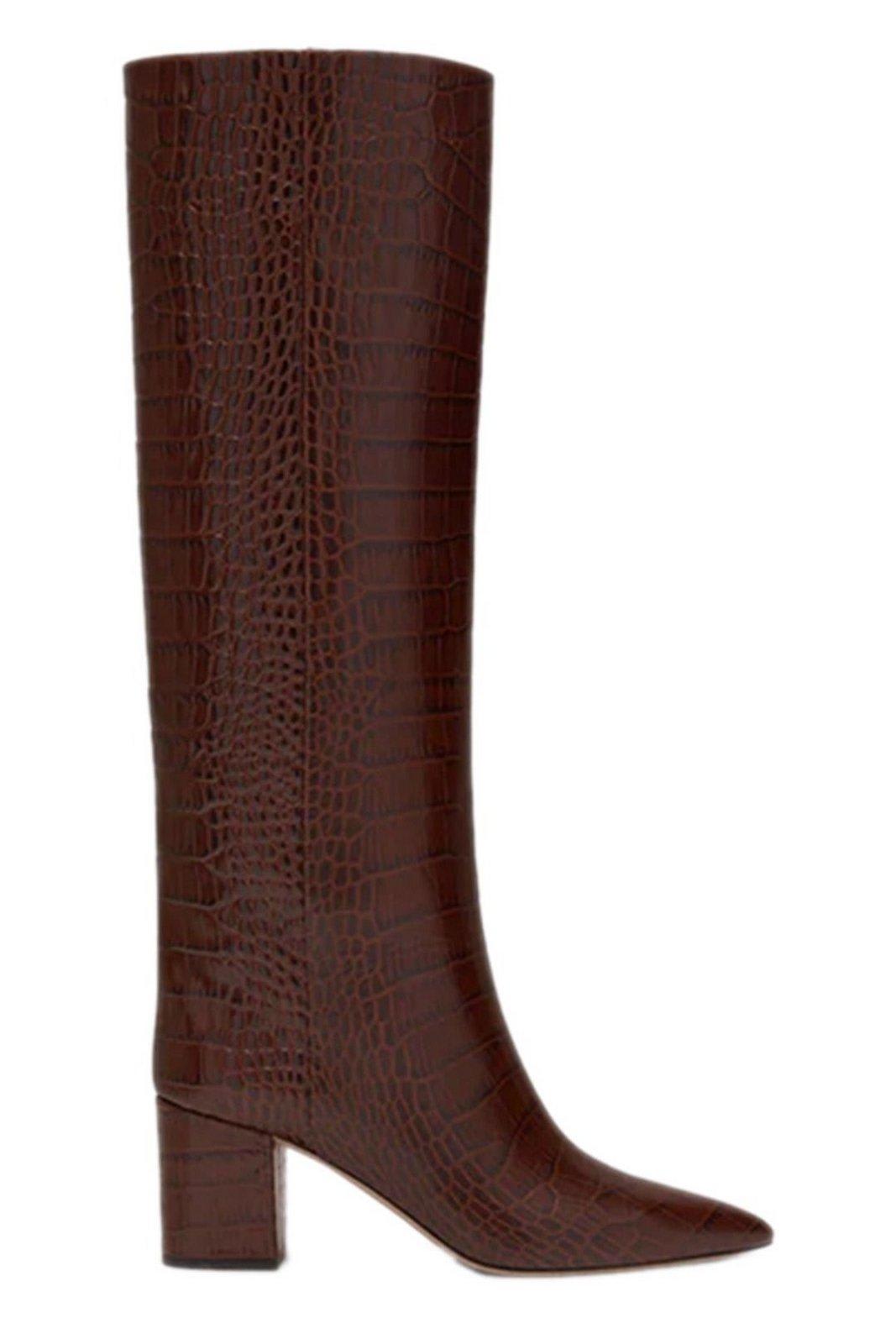 Shop Paris Texas Anja Embossed Knee-length Boots In Rosso