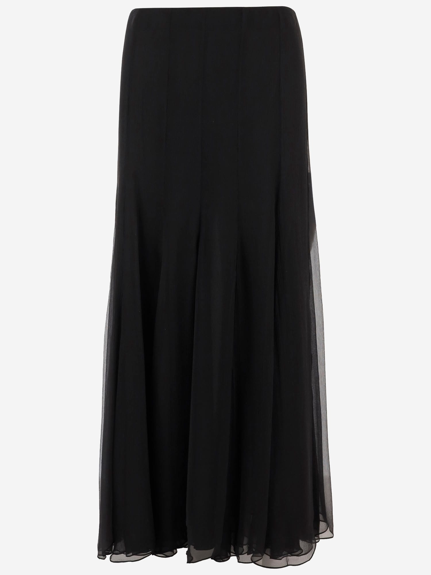 Chloé Organic Silk-mousseline Maxi Skirt In Black
