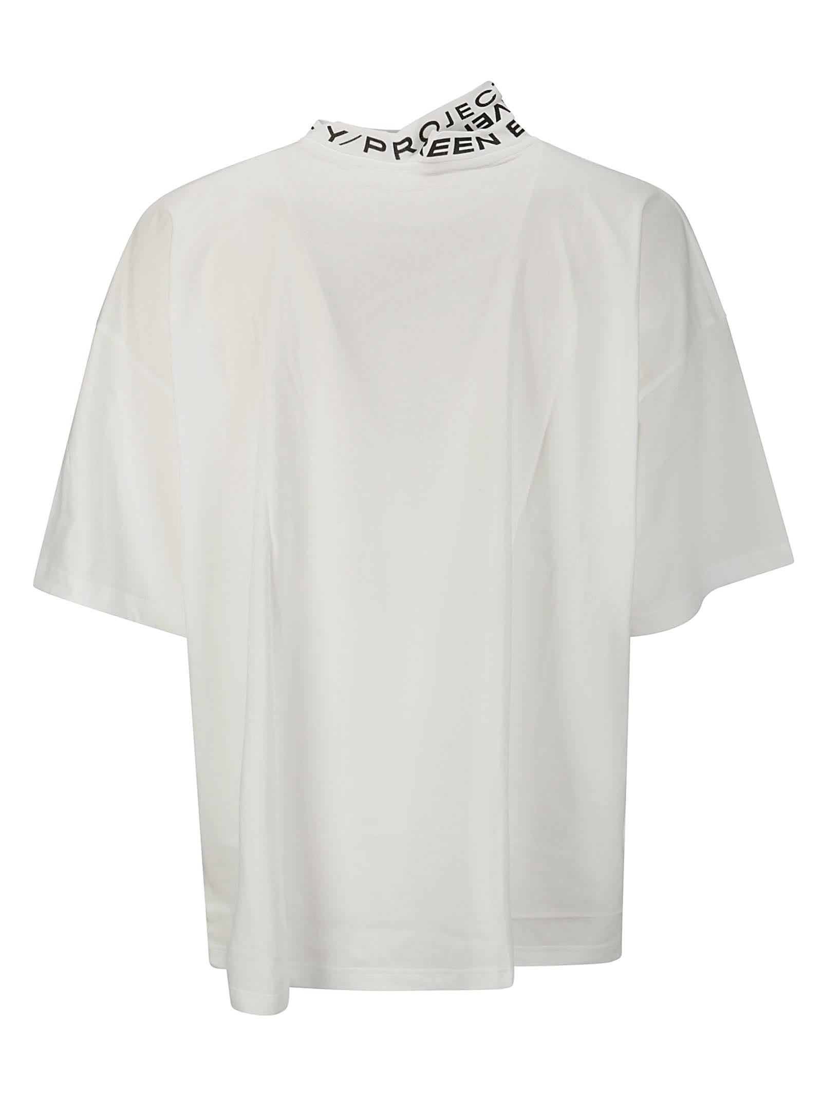 Shop Y/project Evergreen Triple Collar T-shirt In Evergreen Optic White