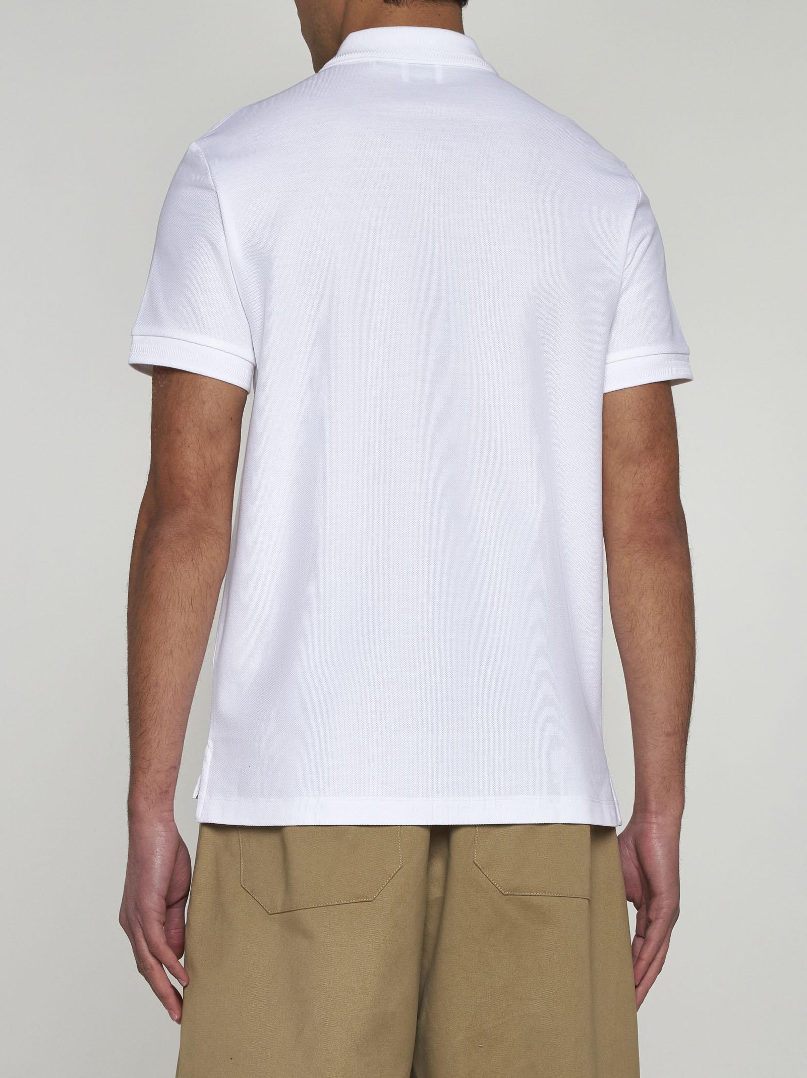 Shop Burberry Eddie Cotton Polo Shirt In White