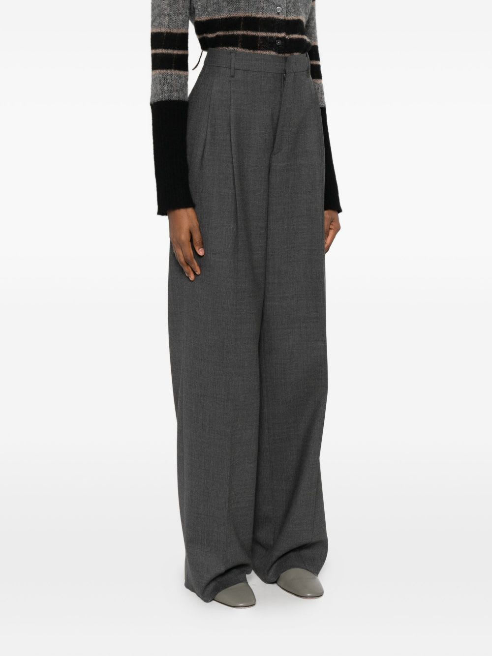 Tagliatore Casual Pants With Belt Loops In Gray