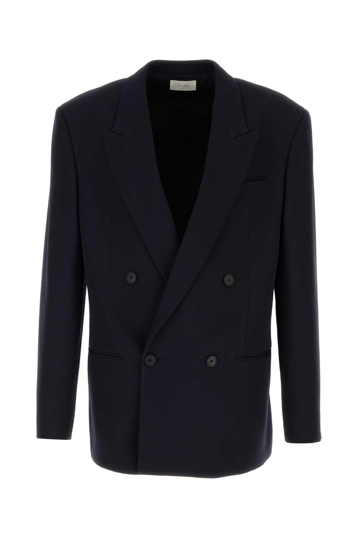 Shop The Row Navy Blue Wool Donnes Jacket In Darknavy