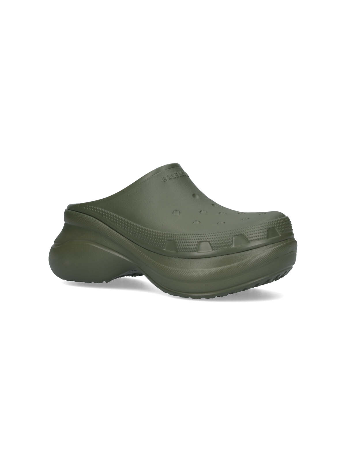 Balenciaga Khaki Crocs Edition Mules In Green
