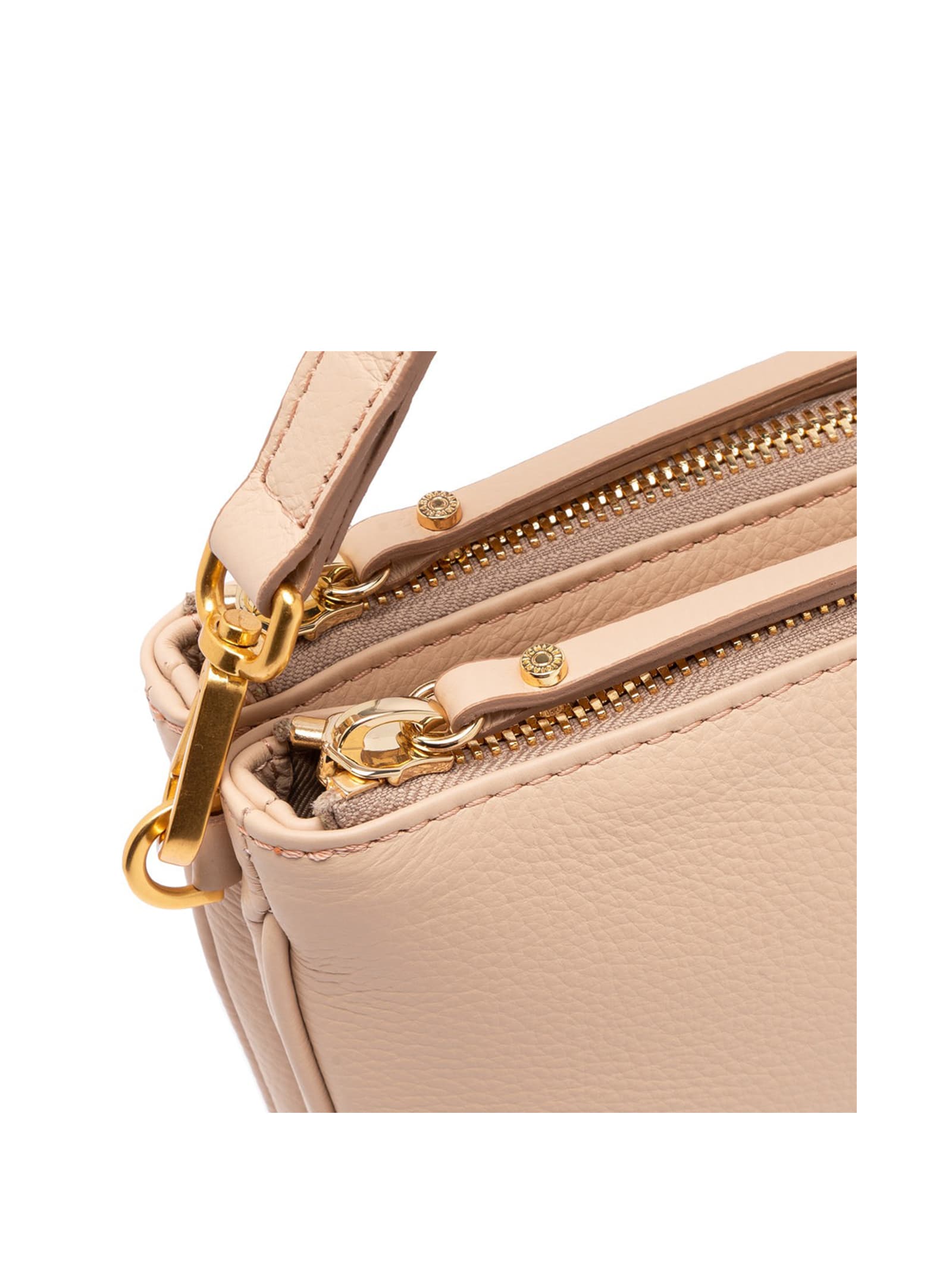 Shop Gianni Chiarini Frida Cream Shoulder Bag In Matte Leather