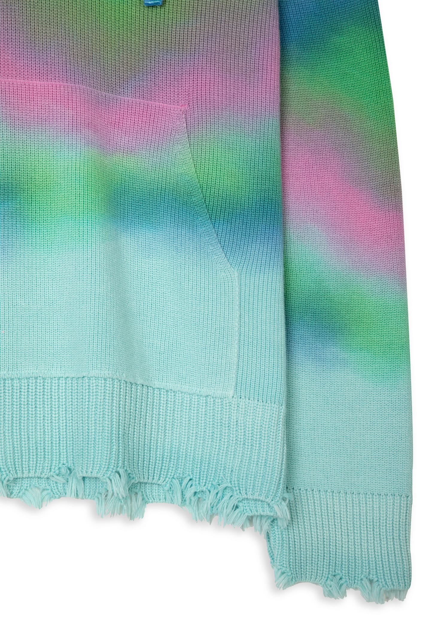 Shop Laneus Cappuccio Multicolor Print Multicolor Tie-dye Cotton Hooded Sweater