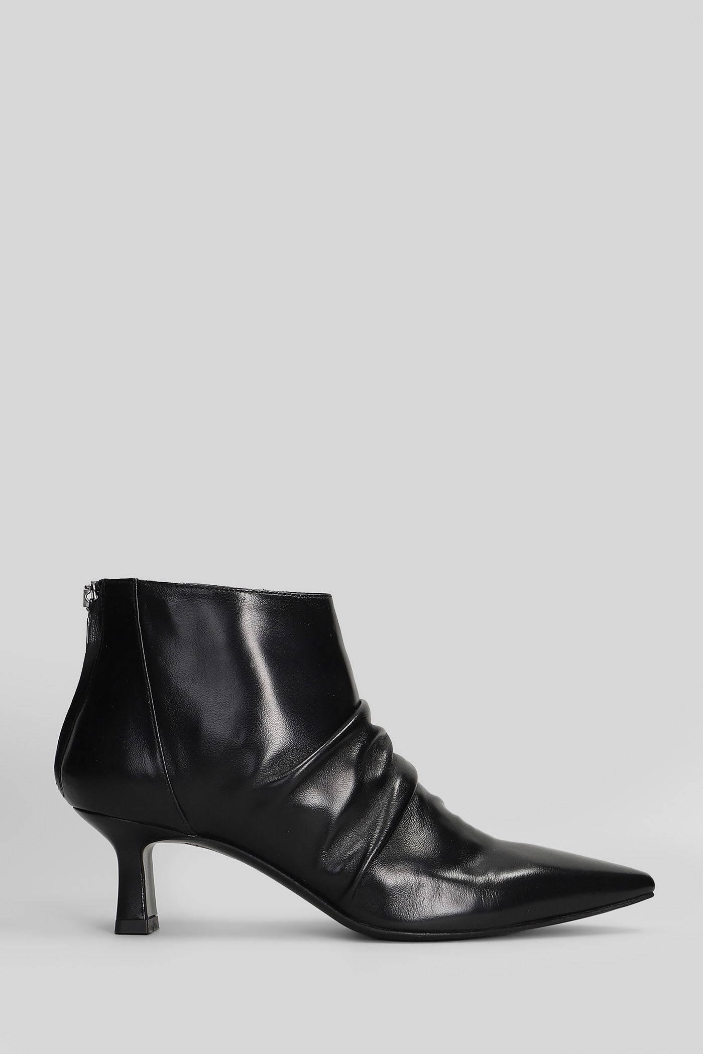 The Seller High Heels Ankle Boots In Black Leather In Black