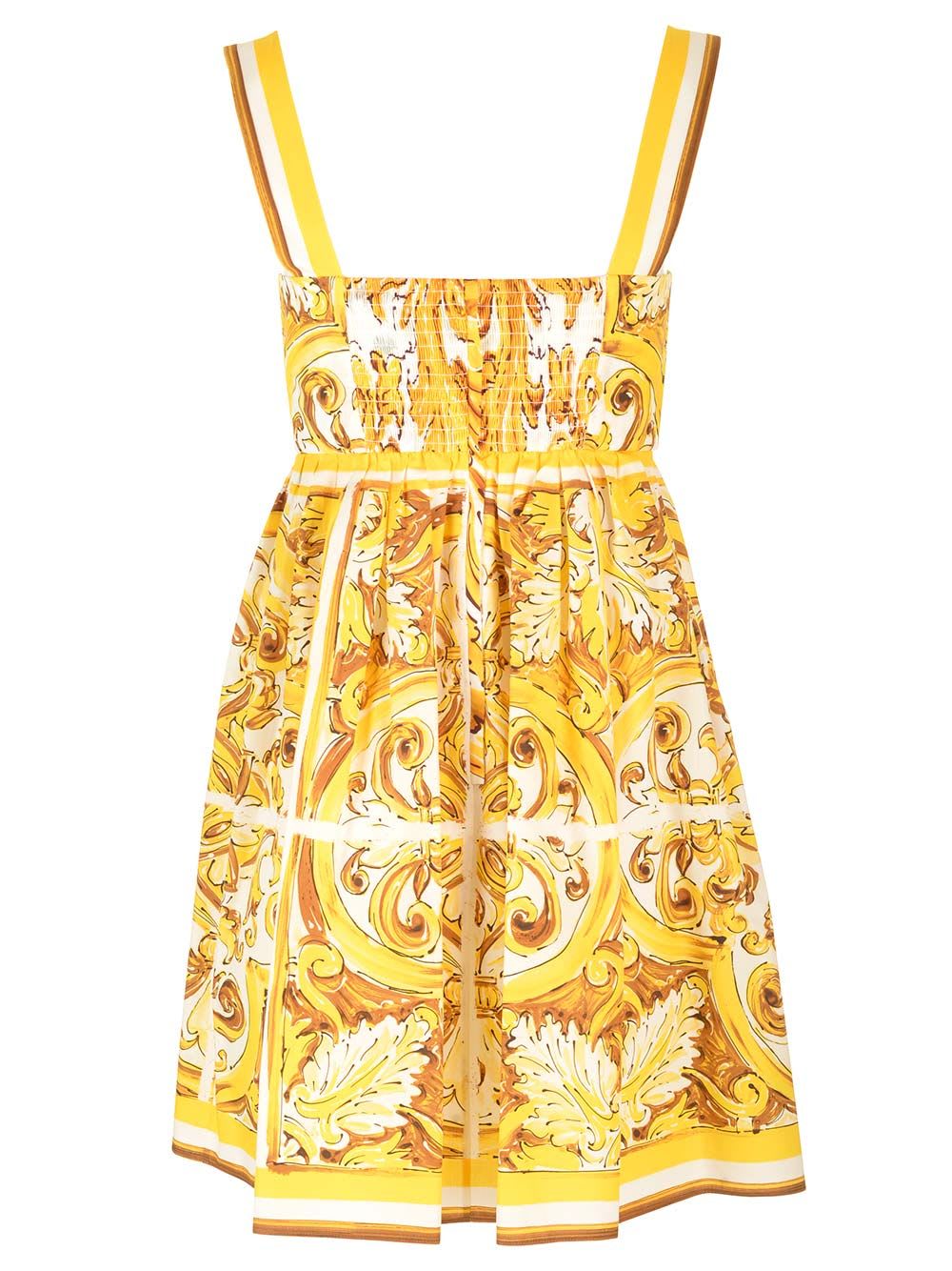 Shop Dolce & Gabbana Short Dress In Yellow