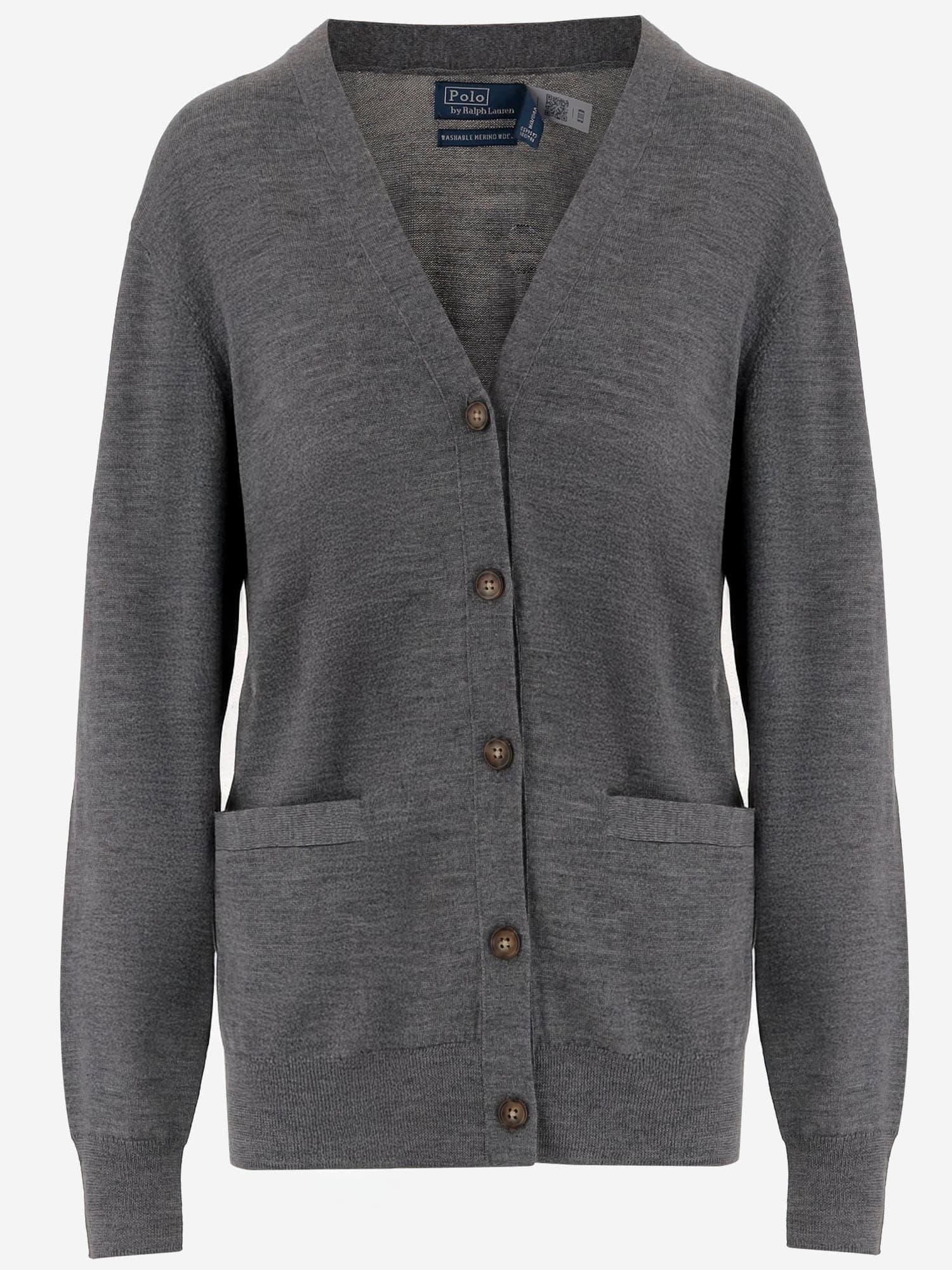 Polo Ralph Lauren Button-front Patch-pocket Cardigan In Gray