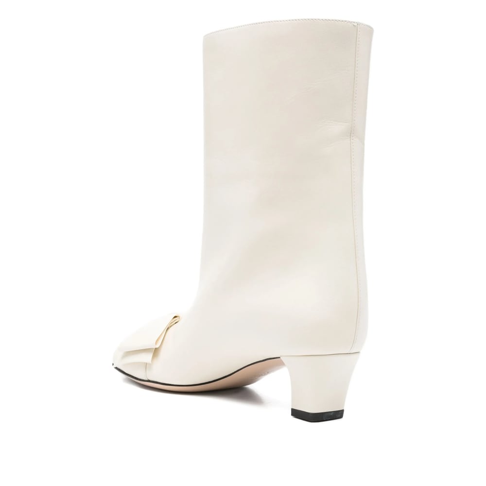 Valentino Leather Mid-calf Boots Featuring Bow Detail In Multi