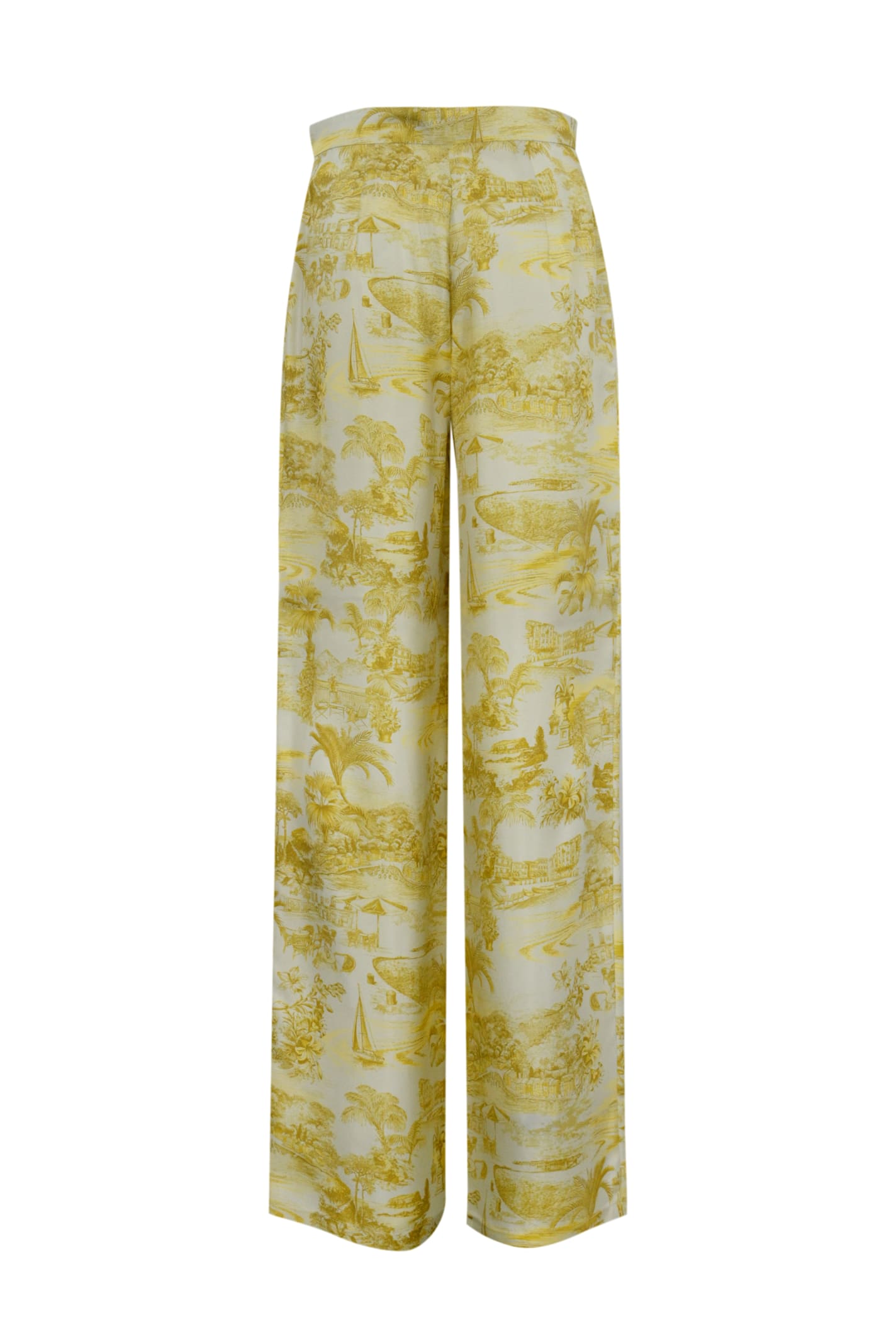 Max Mara Zeus Trousers In Printed Twill In Multi
