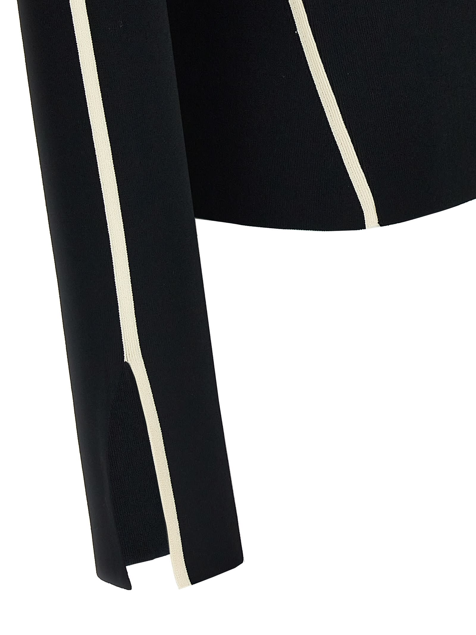 Sportmax Sleeveless Top With Contrast Trim And Cut-out Detailing In White/black
