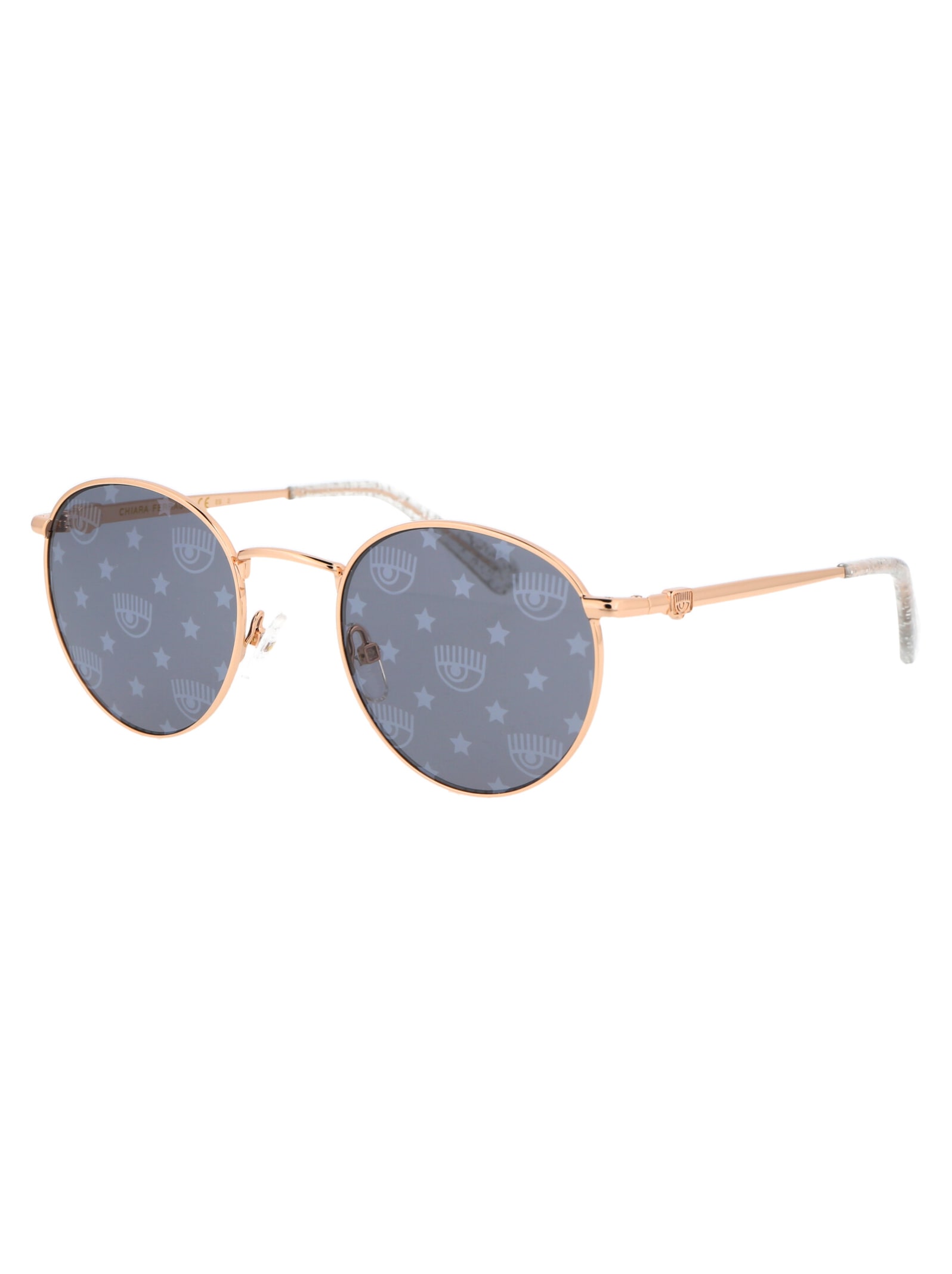 Shop Chiara Ferragni Cf 1002/s Sunglasses In Loj9o Gold Crystal