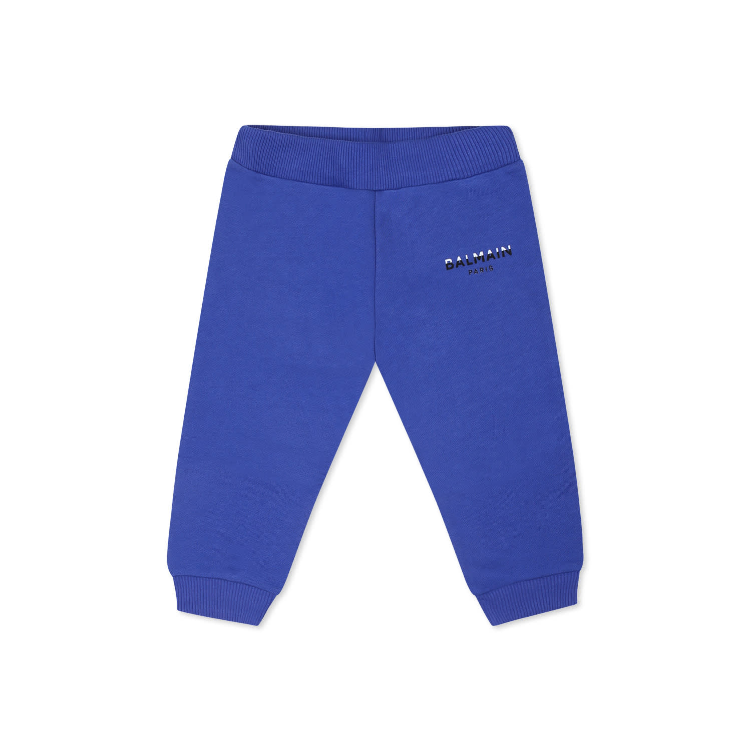 Balmain Light Blue Trousers For Babykids With Logo