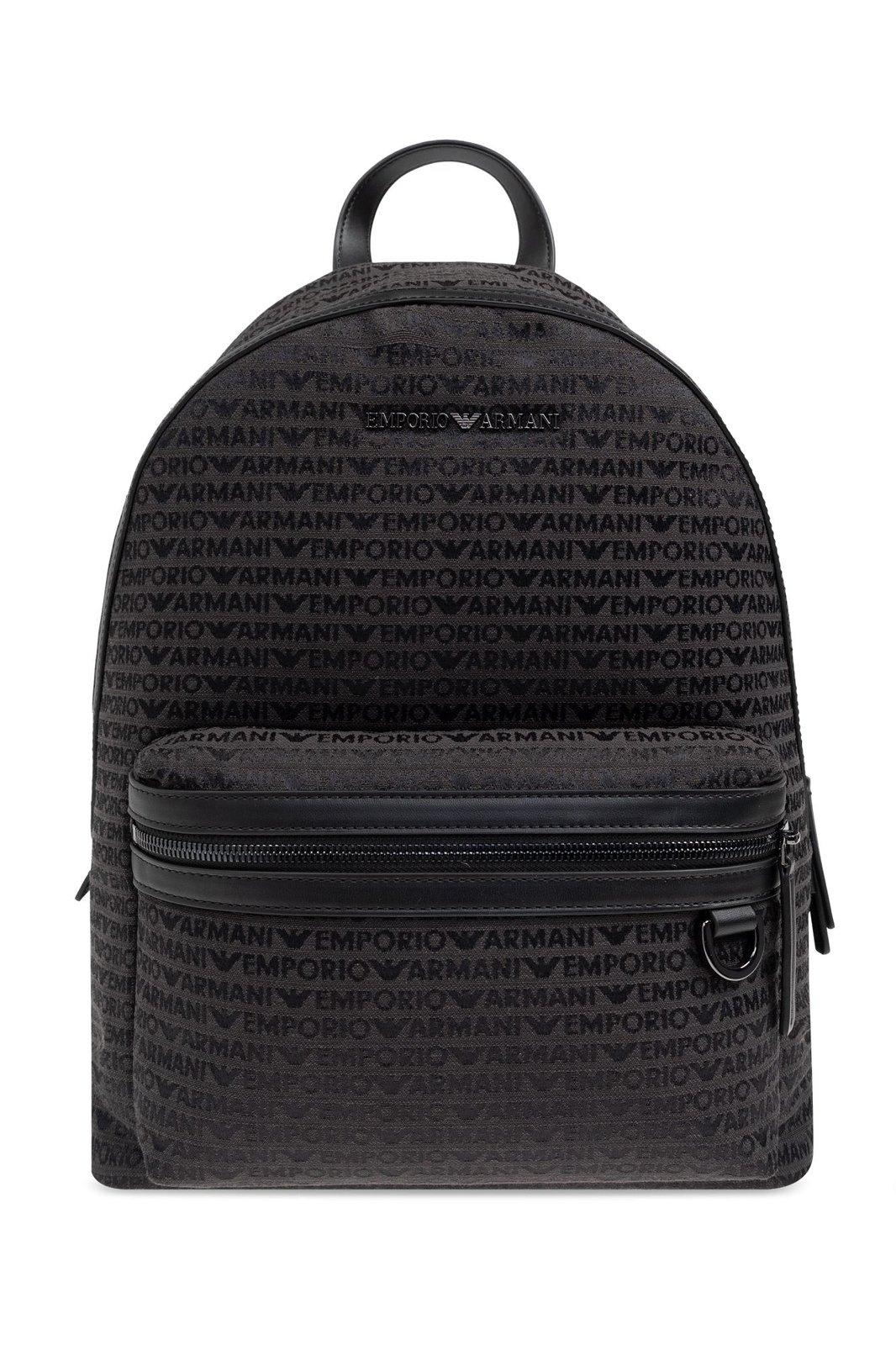 Backpack With Monogram Emporio Armani