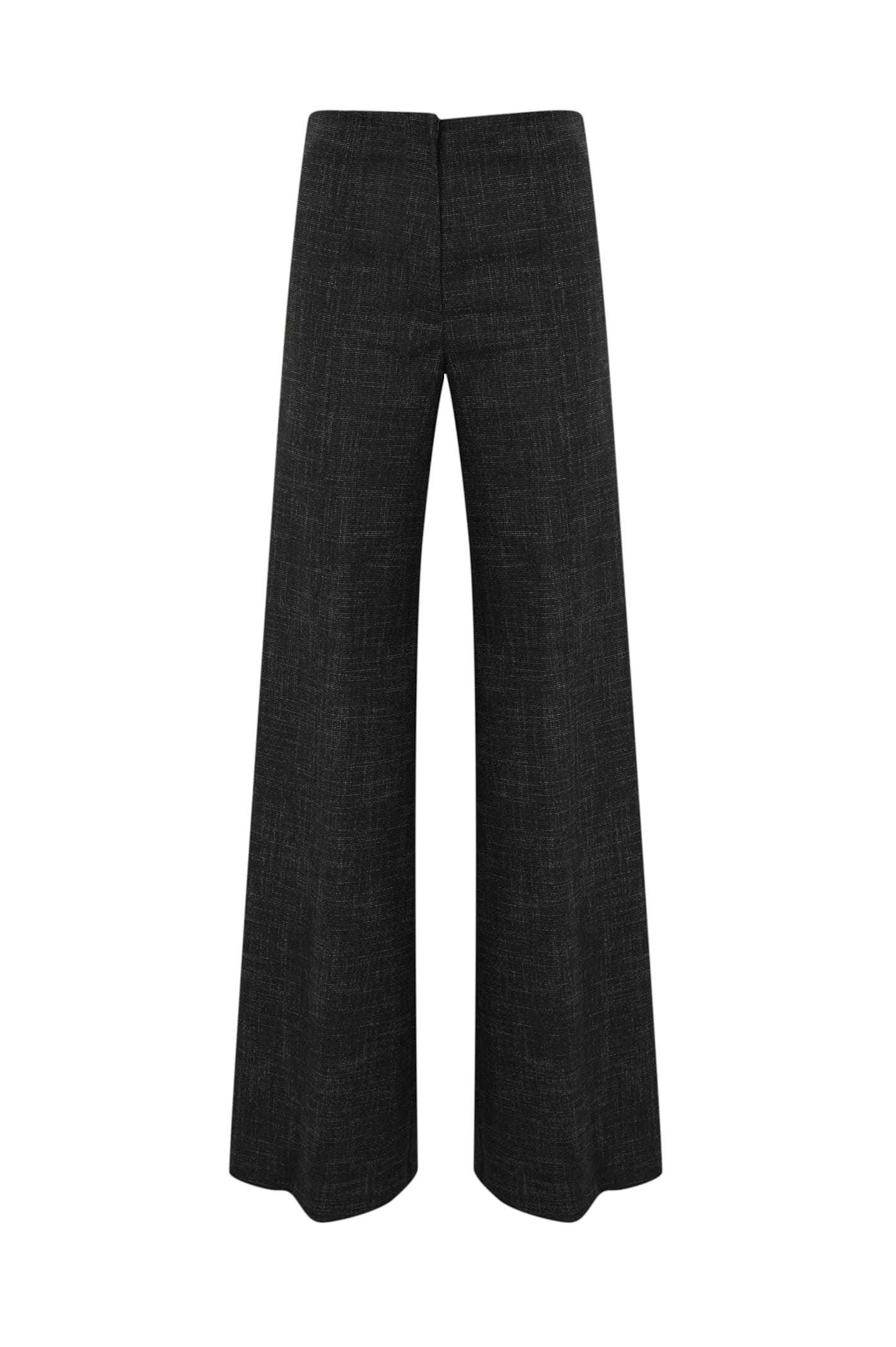 Palazzo Trousers In Melange Flannel