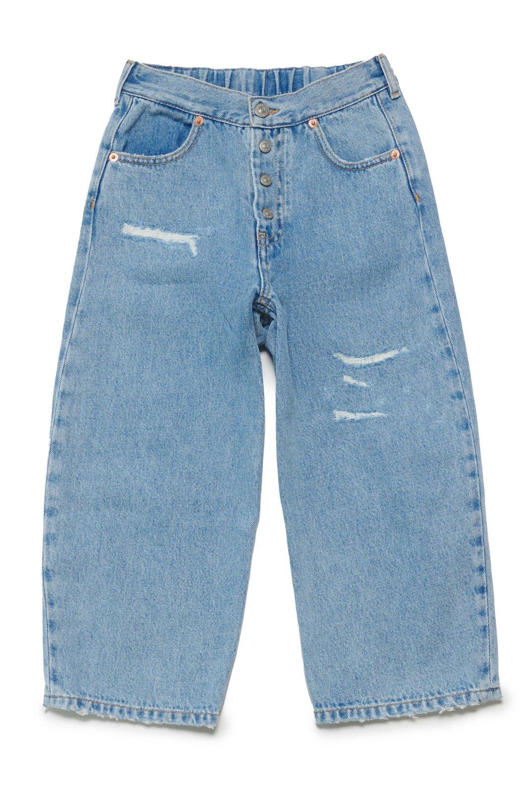 Shop Mm6 Maison Margiela Distressed Jeans In Blue