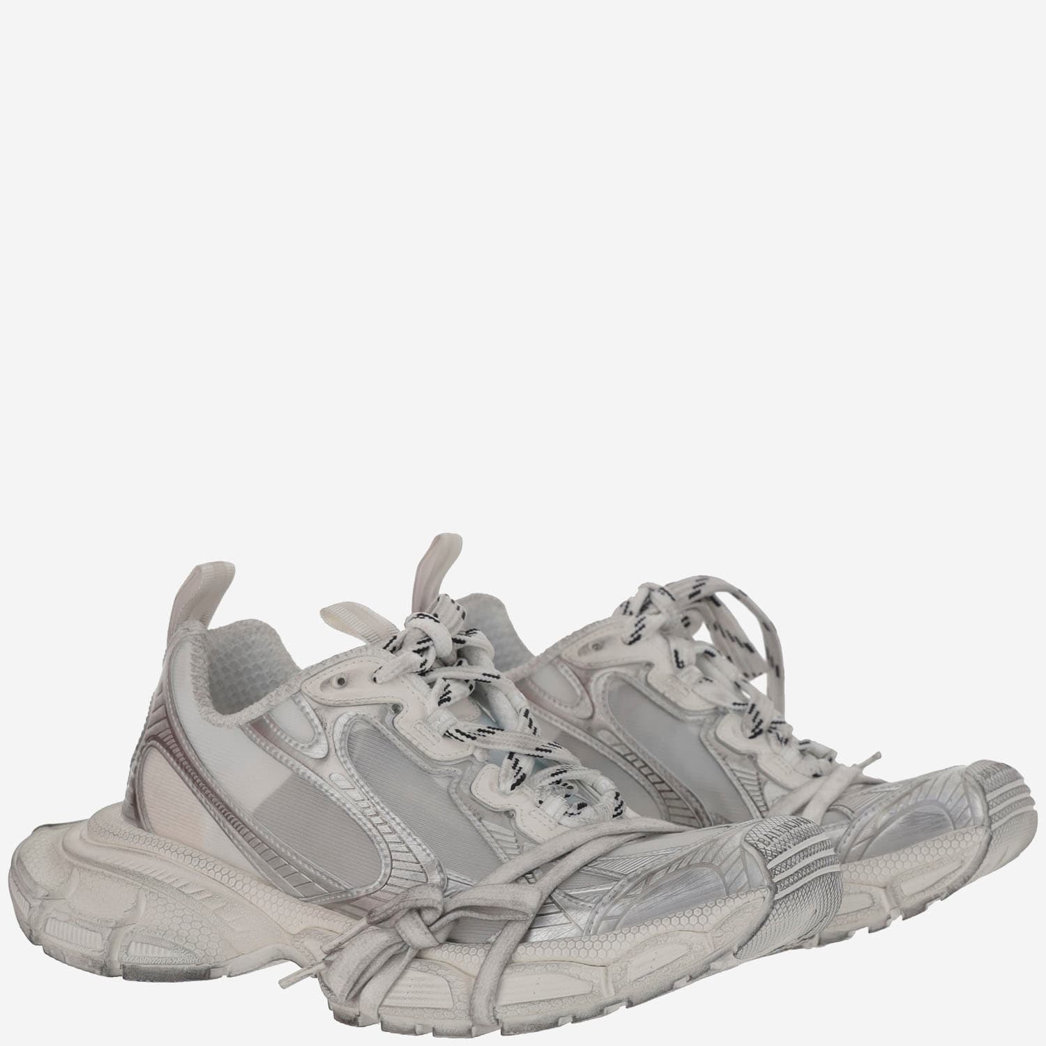 Balenciaga 3xl Mesh Summer Sneakers Shoes In Whitesilver