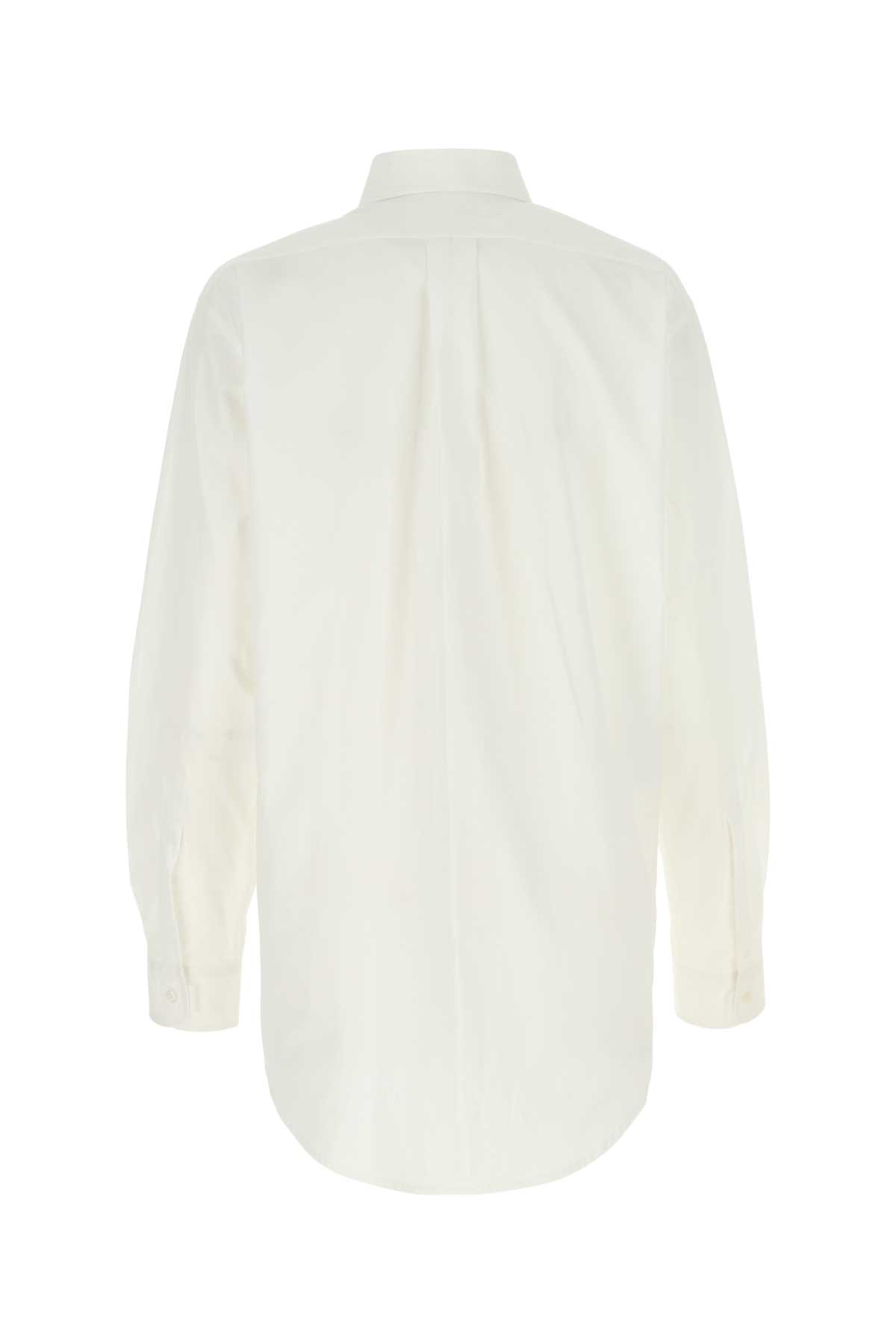 Shop Maison Margiela White Poplin Shirt In 100