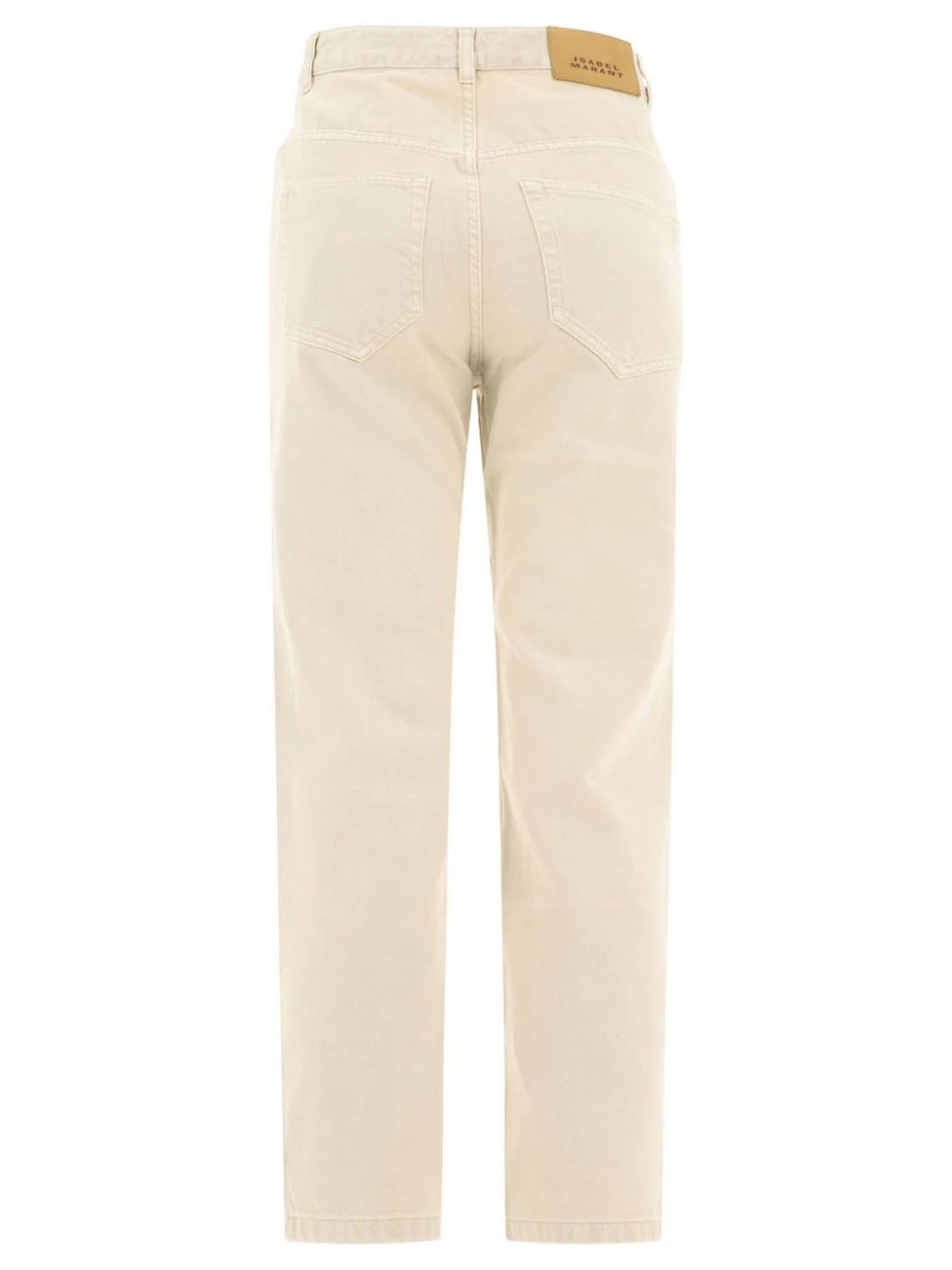 Shop Isabel Marant Beige Cotton Cassandre Jeans