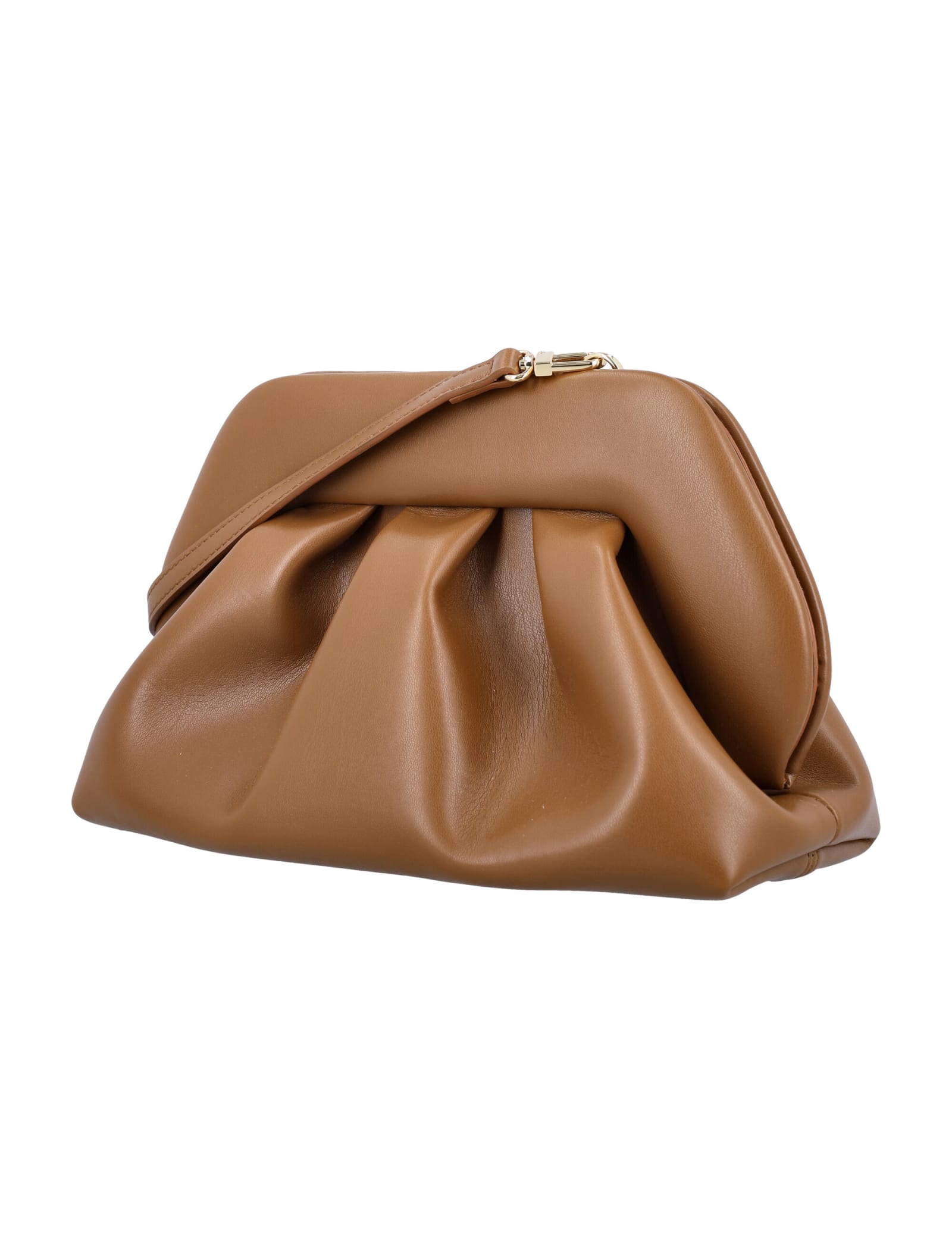 Shop Themoirè Tia Vegan Fabric Clutch In Caramel