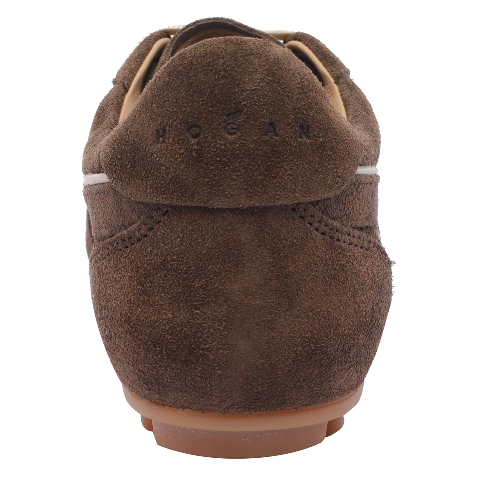 Hogan Suede Upper Sneakers With Contrasting Stitching In Brown