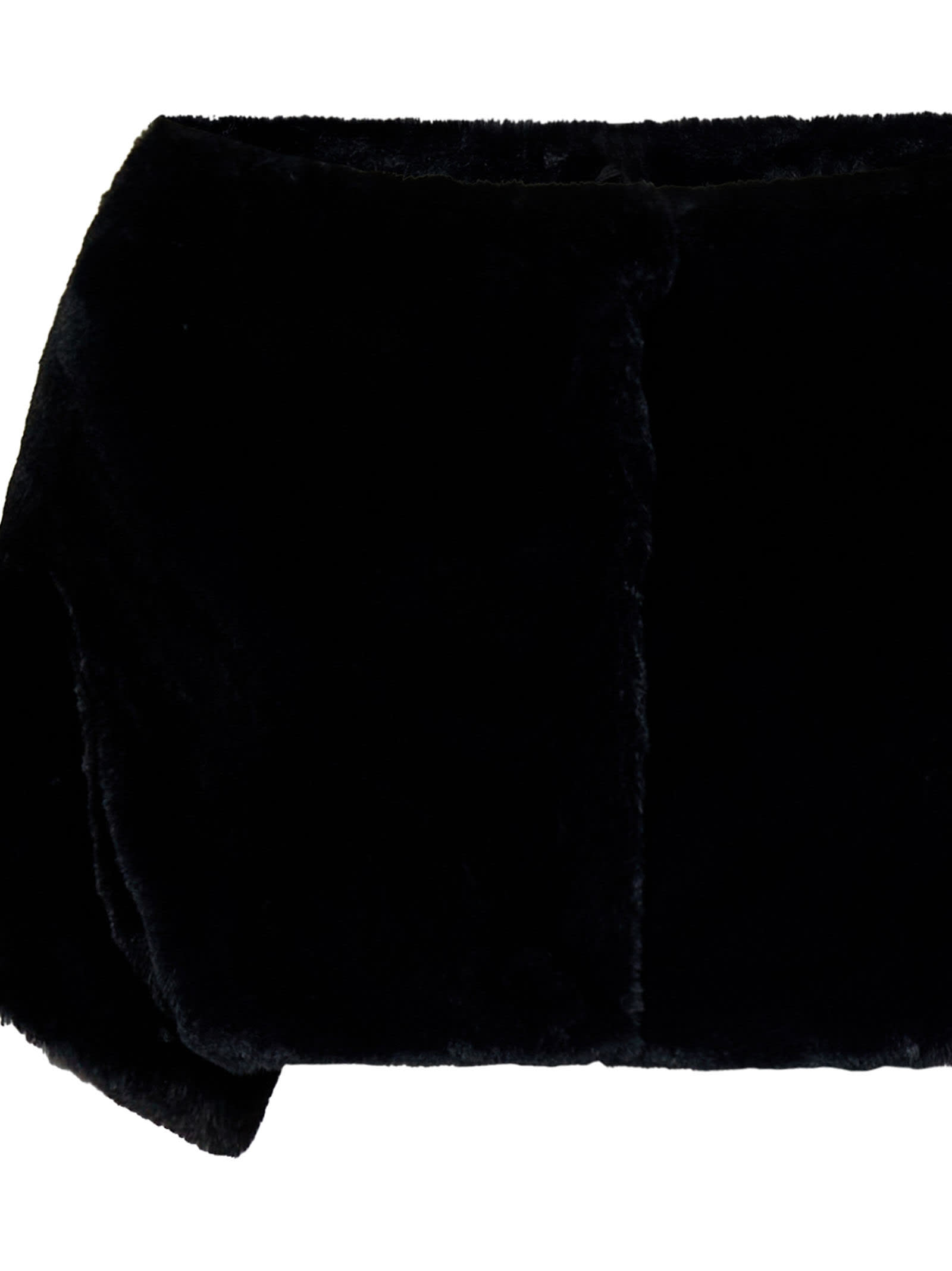 Herno Cropped Black Cape In Black