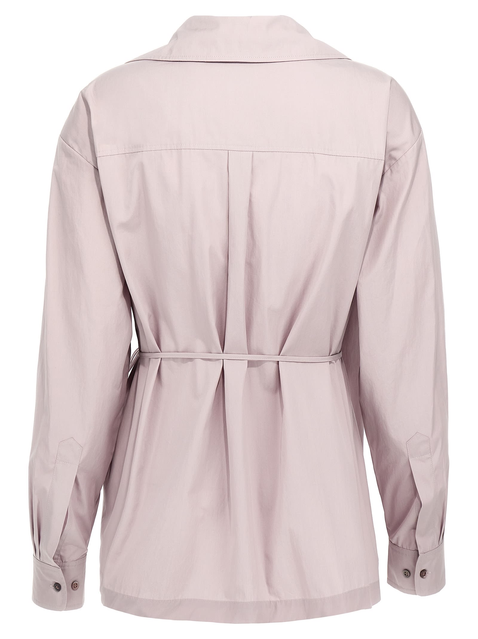 Dries Van Noten Wrap Design Shirt With Pleated Back In Pink
