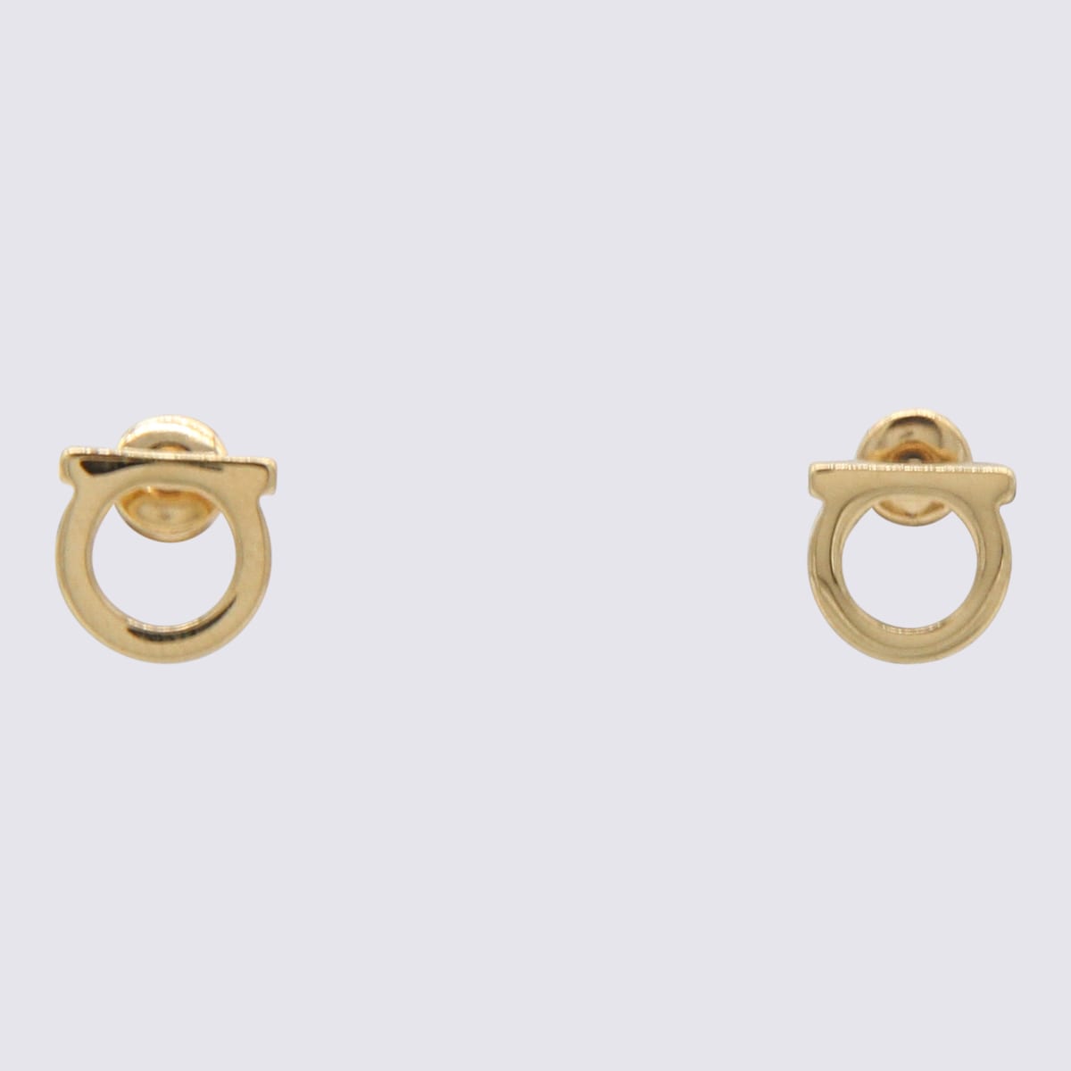 FERRAGAMO GOLD TONE BRASS EARRINGS