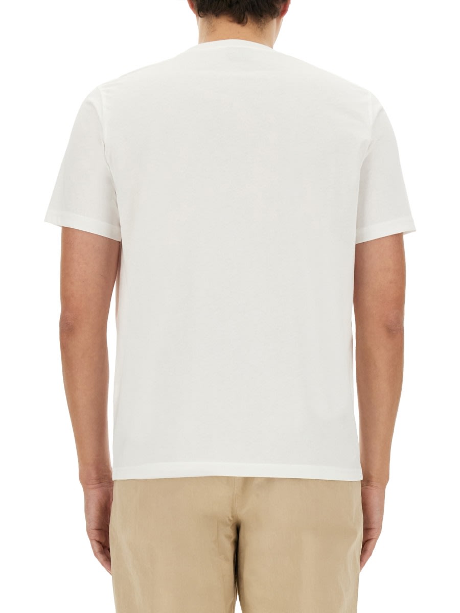 Shop Ps By Paul Smith Skull Stripe Print T-shirt In White