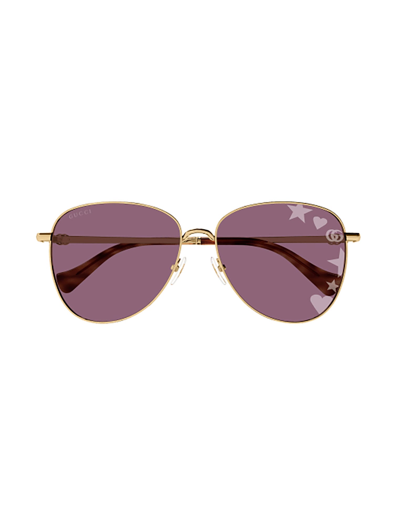 Gucci Gg1419s Sunglasses In Gold Gold Transparent