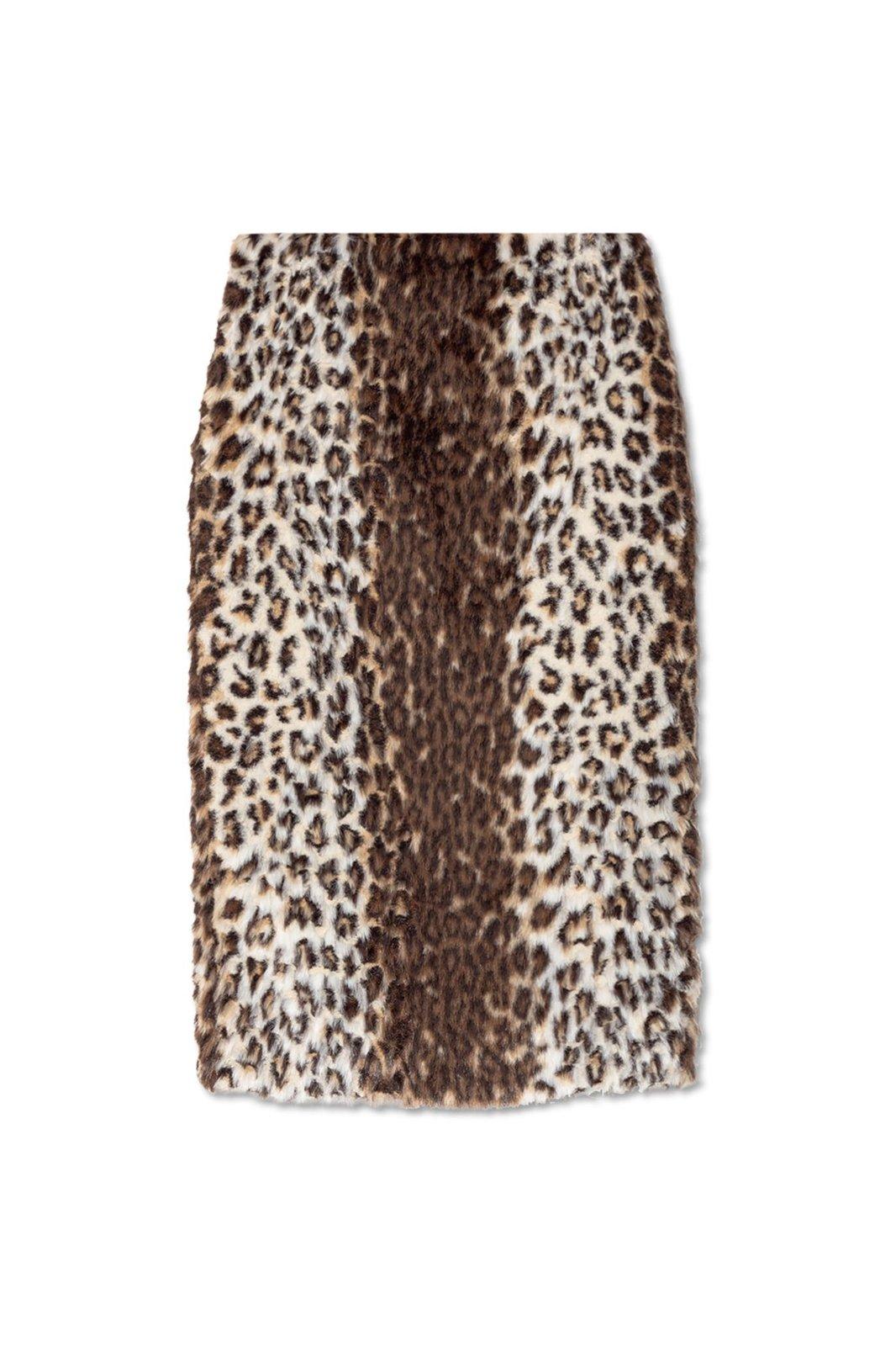 Shop Alexander Mcqueen Leopard Jacquard Pencil Skirt In Brown