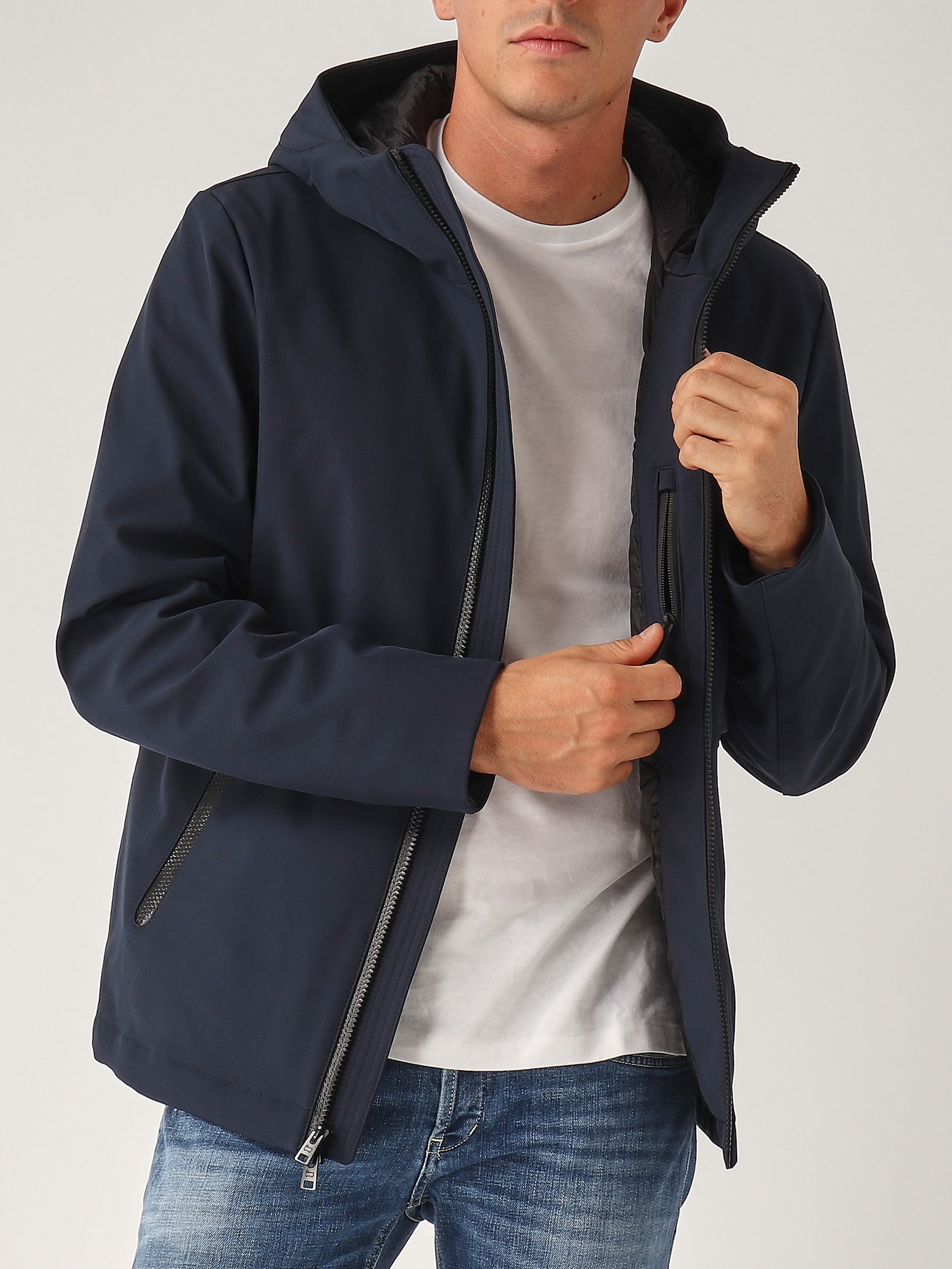 Shop Woolrich Pacific Soft Shell Jacket In Navy