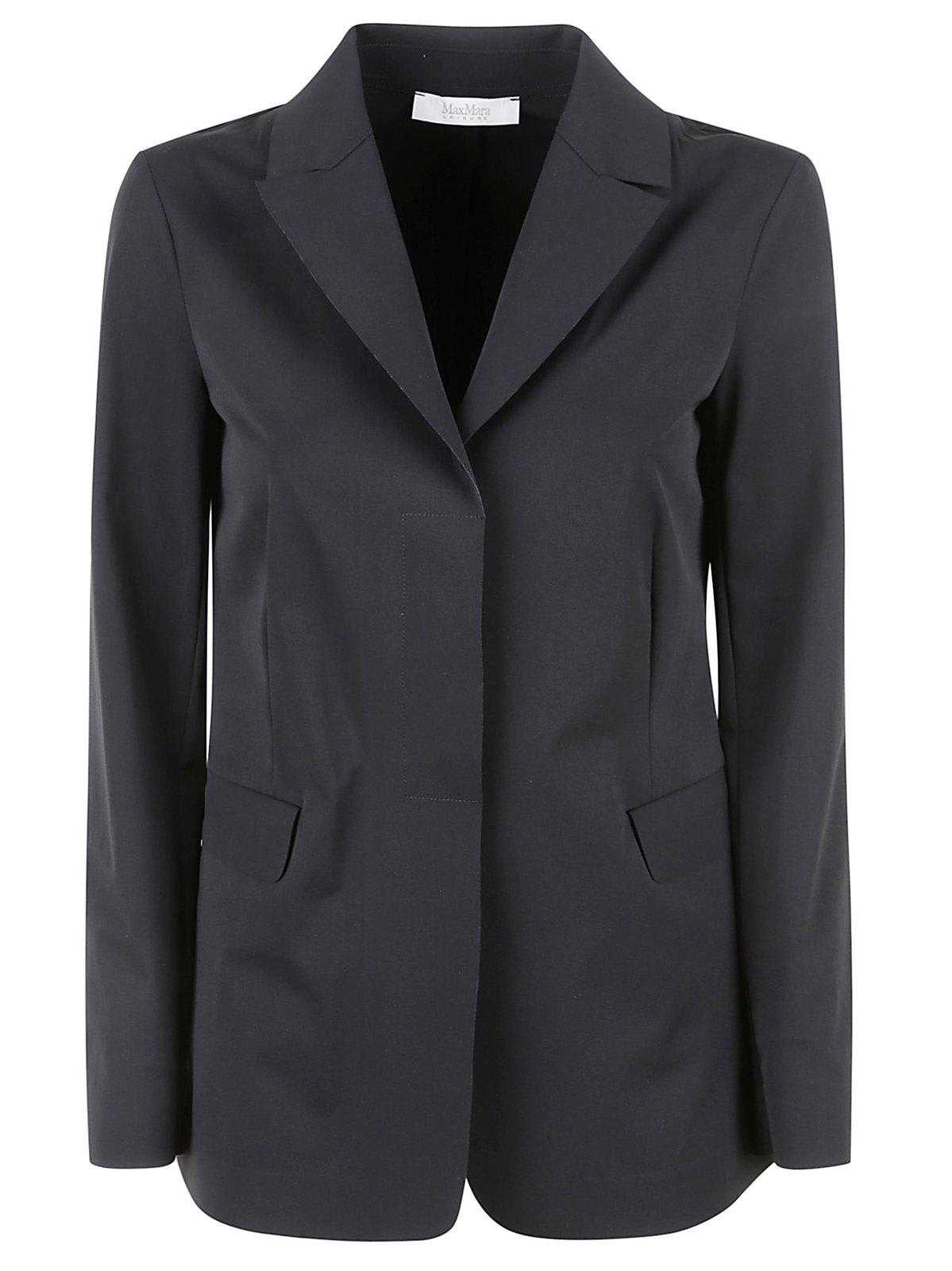 Shop Max Mara Single-breasted Long-sleeved Jacket In Nero