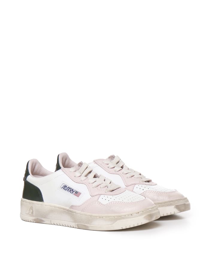 Autry Sup Vint Low Sneakers In Bianco