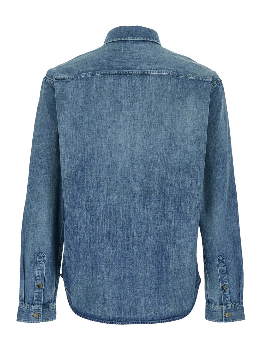 Saint Laurent Cassandre' Blue Cotton Shirt In Multi
