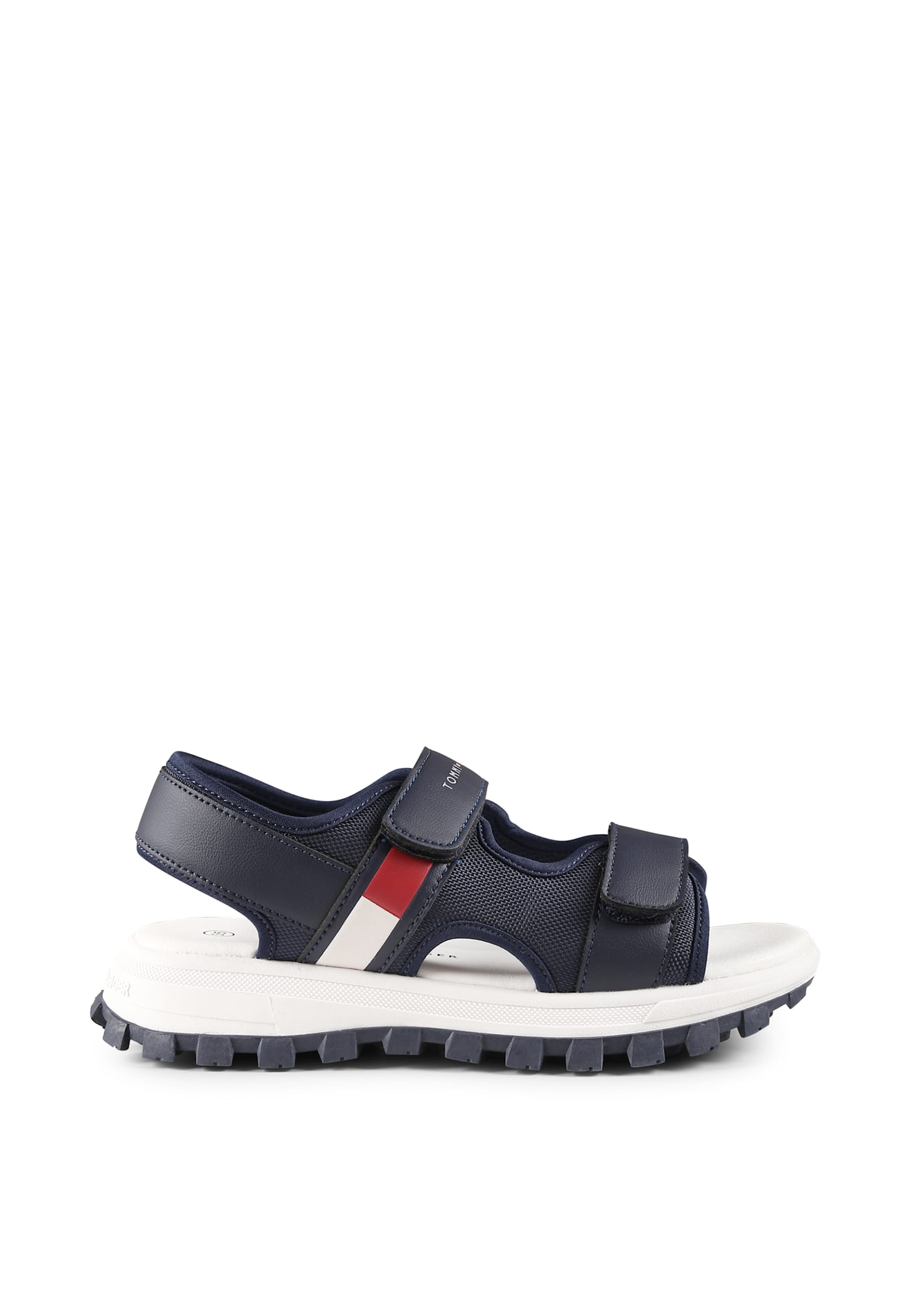 Shop Tommy Hilfiger Blue Sandals For Boy With Logo