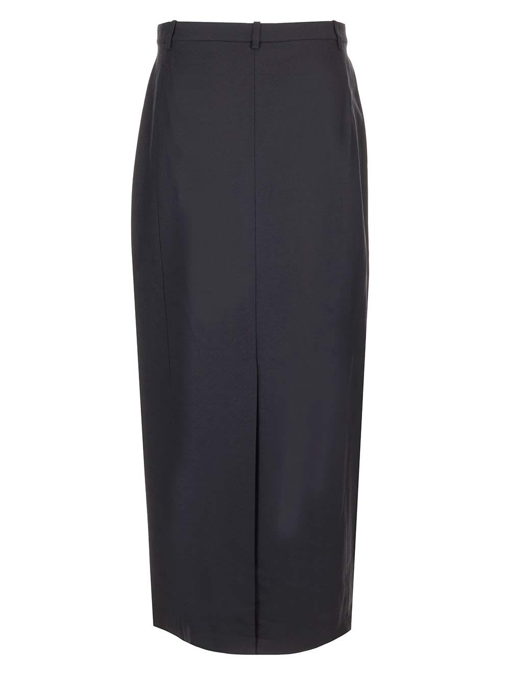 Shop Theory Stretch Flannel Long Skirt In Blue
