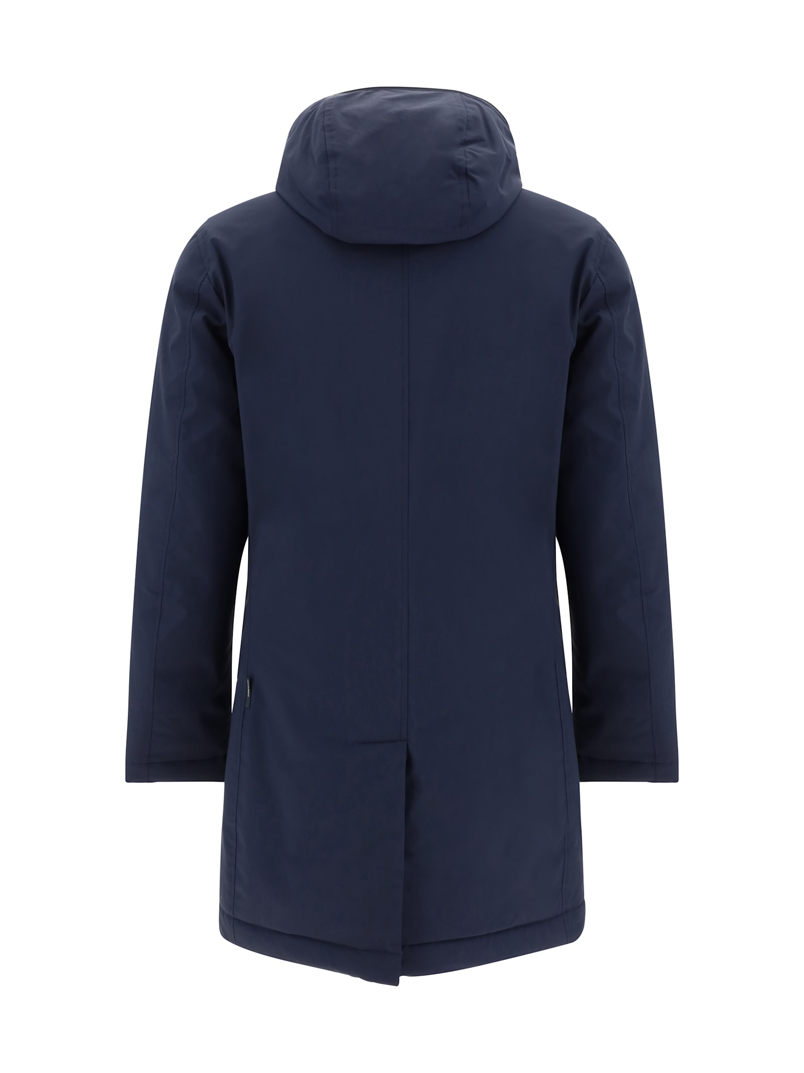 Shop Woolrich Carcoat Down Jacket In Melton Blue