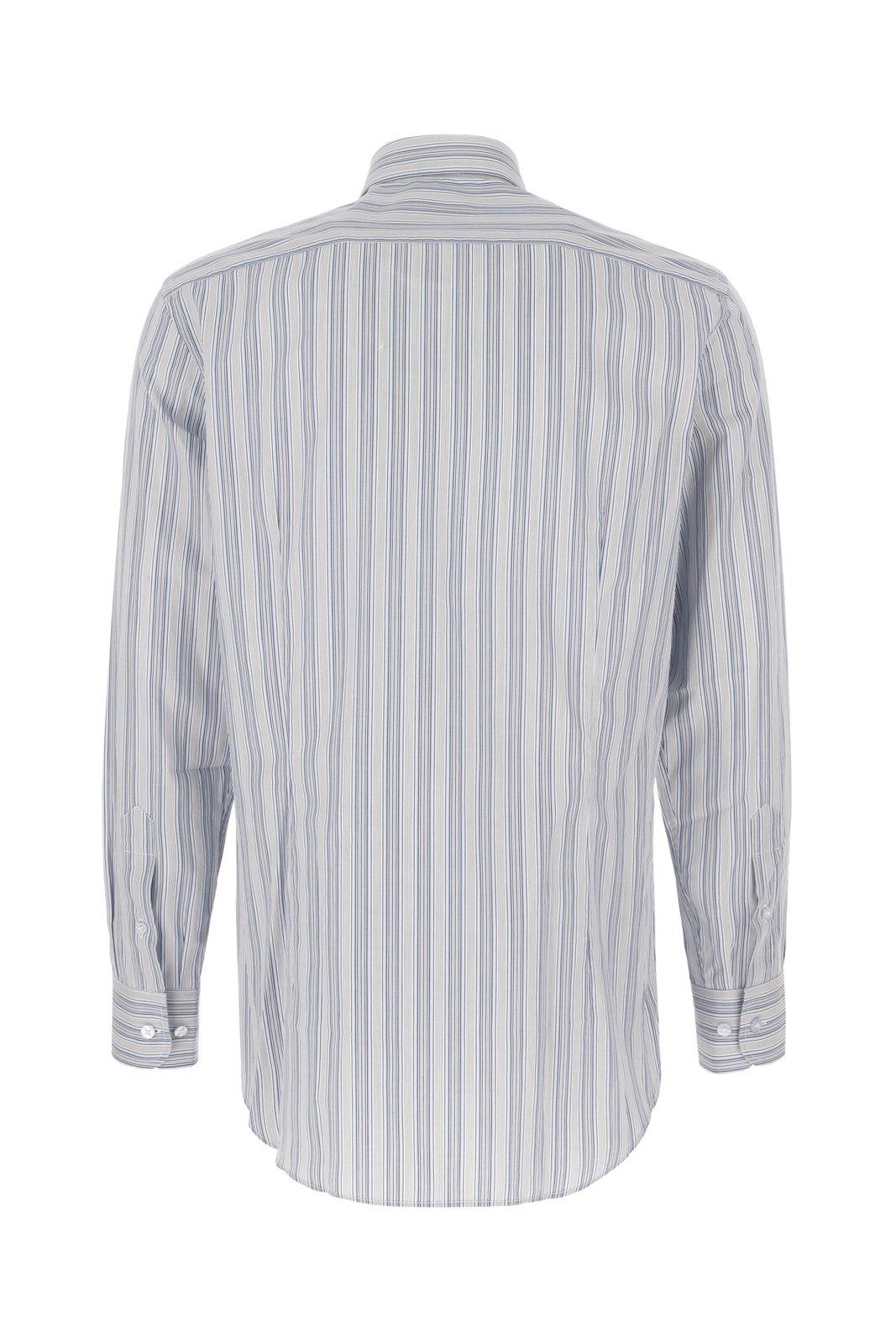 Shop Etro Pegaso Striped Shirt In Clear Blue