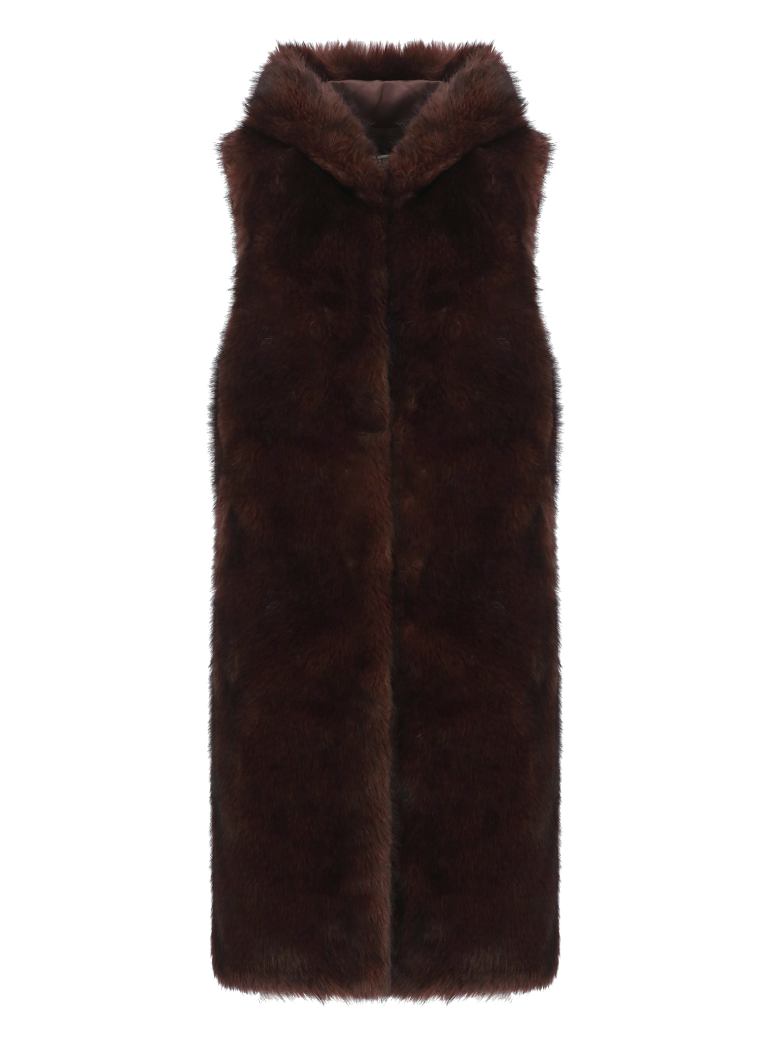 Betta Corradi Syntetic Fur Vest In Brown