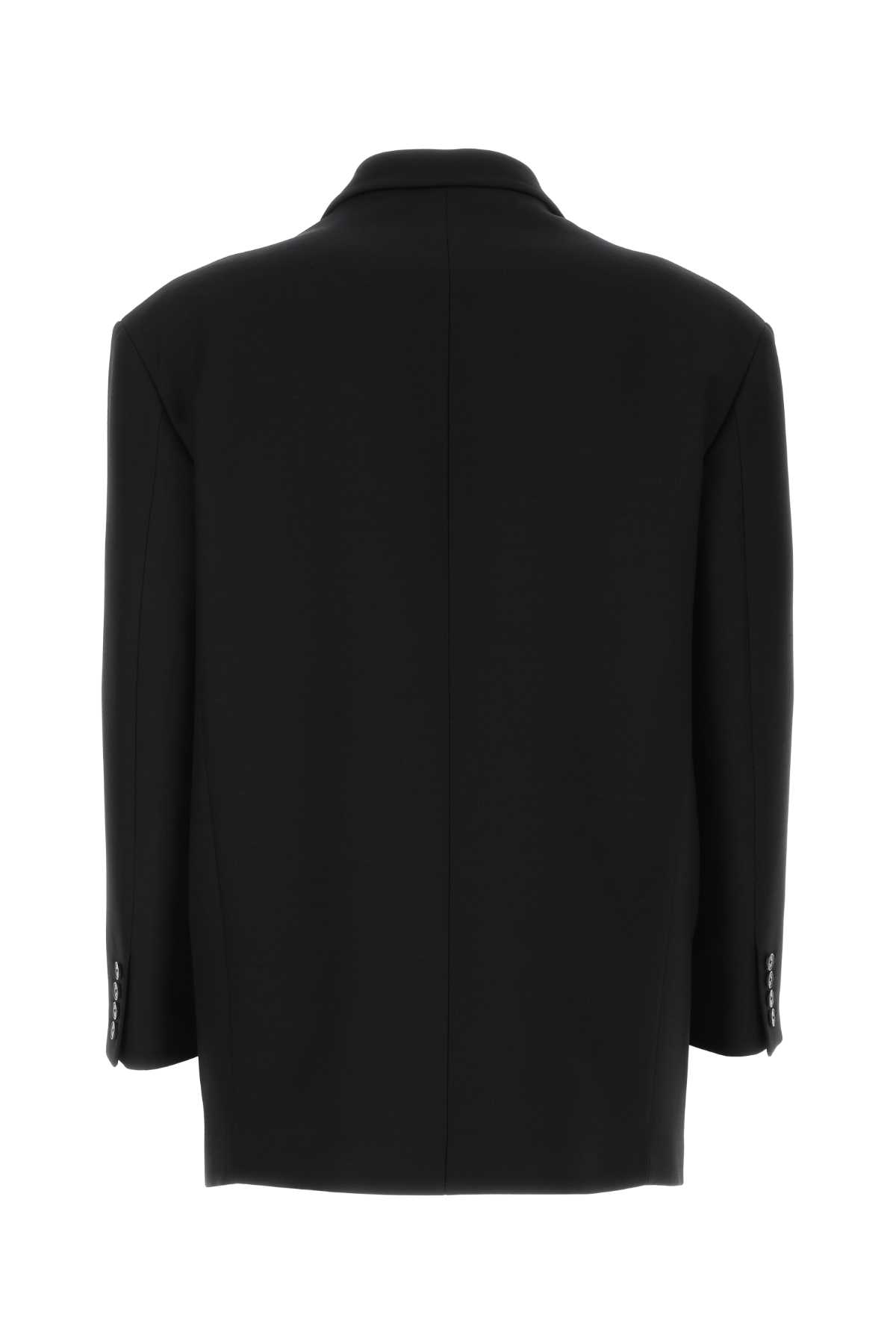 Valentino Black Wool Blend Blazer In 0no