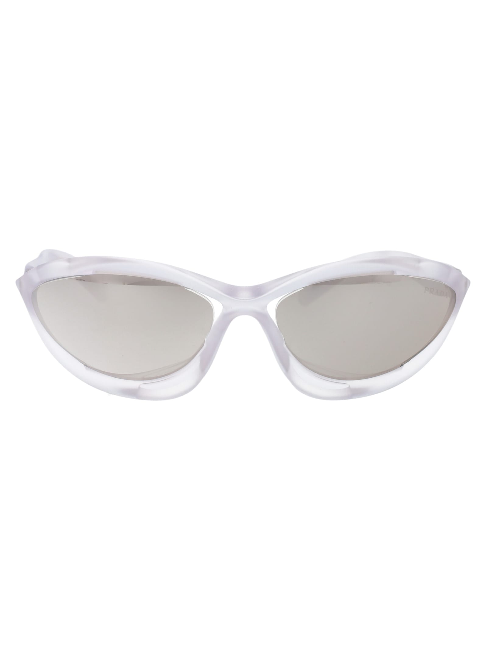 Prada 0pr A23s Sunglasses In 14v60h Frosted Crystal