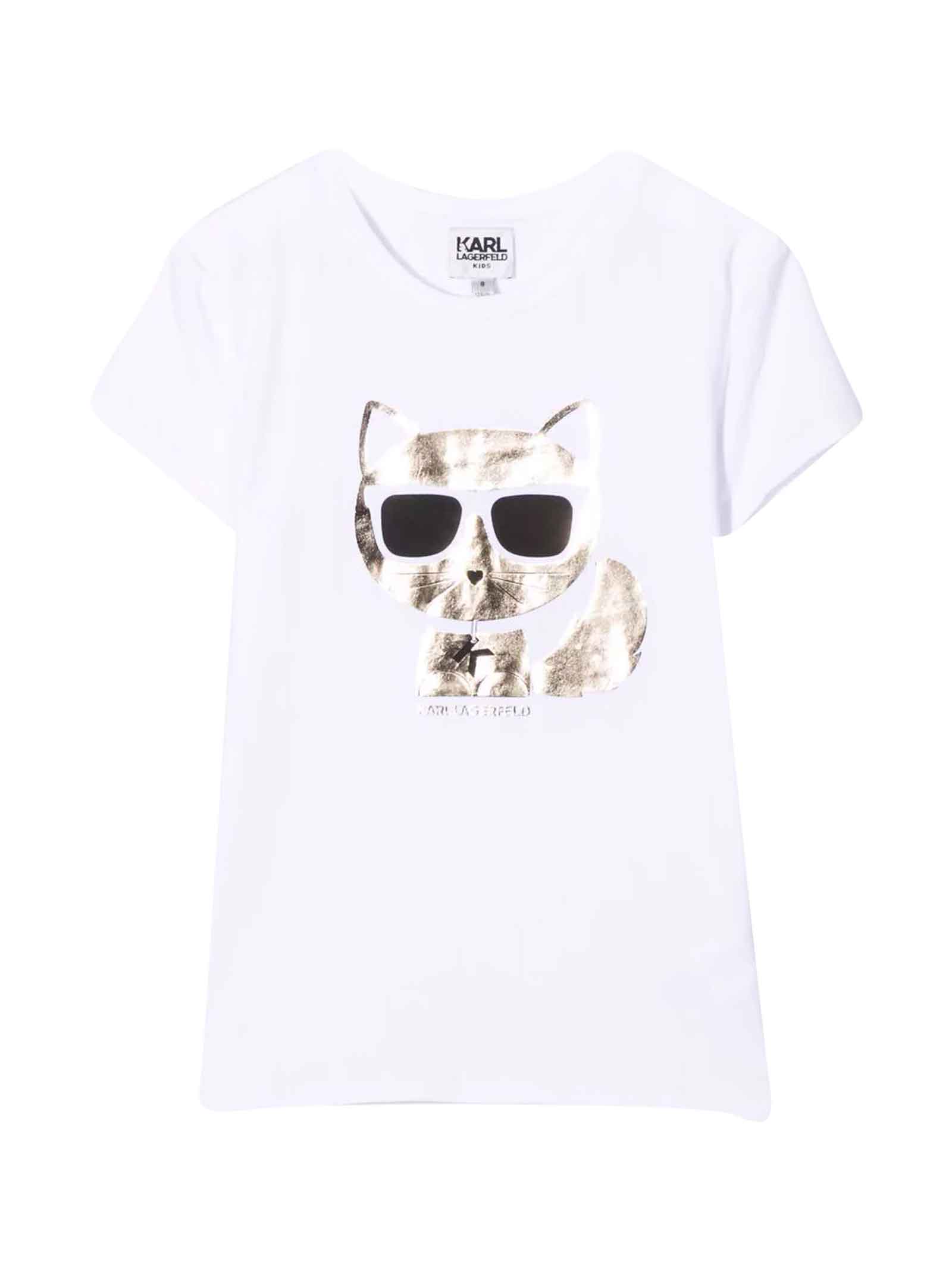 Karl Lagerfeld Kids Unisex White T-shirt