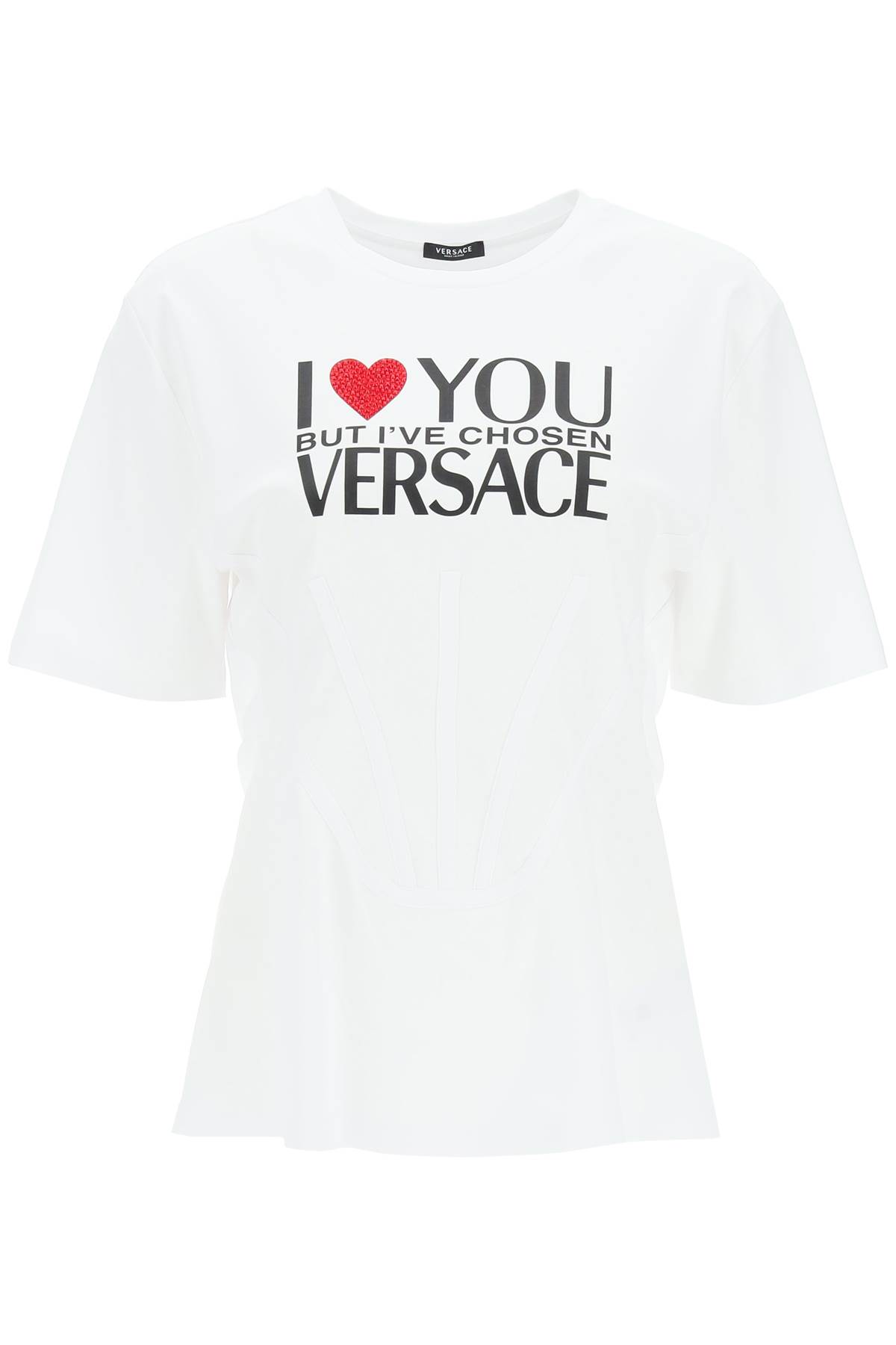 Versace Bustier Effect T-shirt With Slogan
