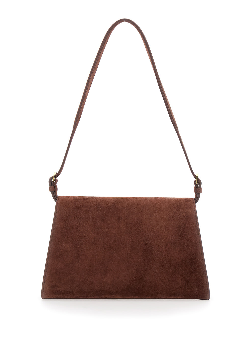Savette Symmetry Shoulder Bag In Suede In Brown