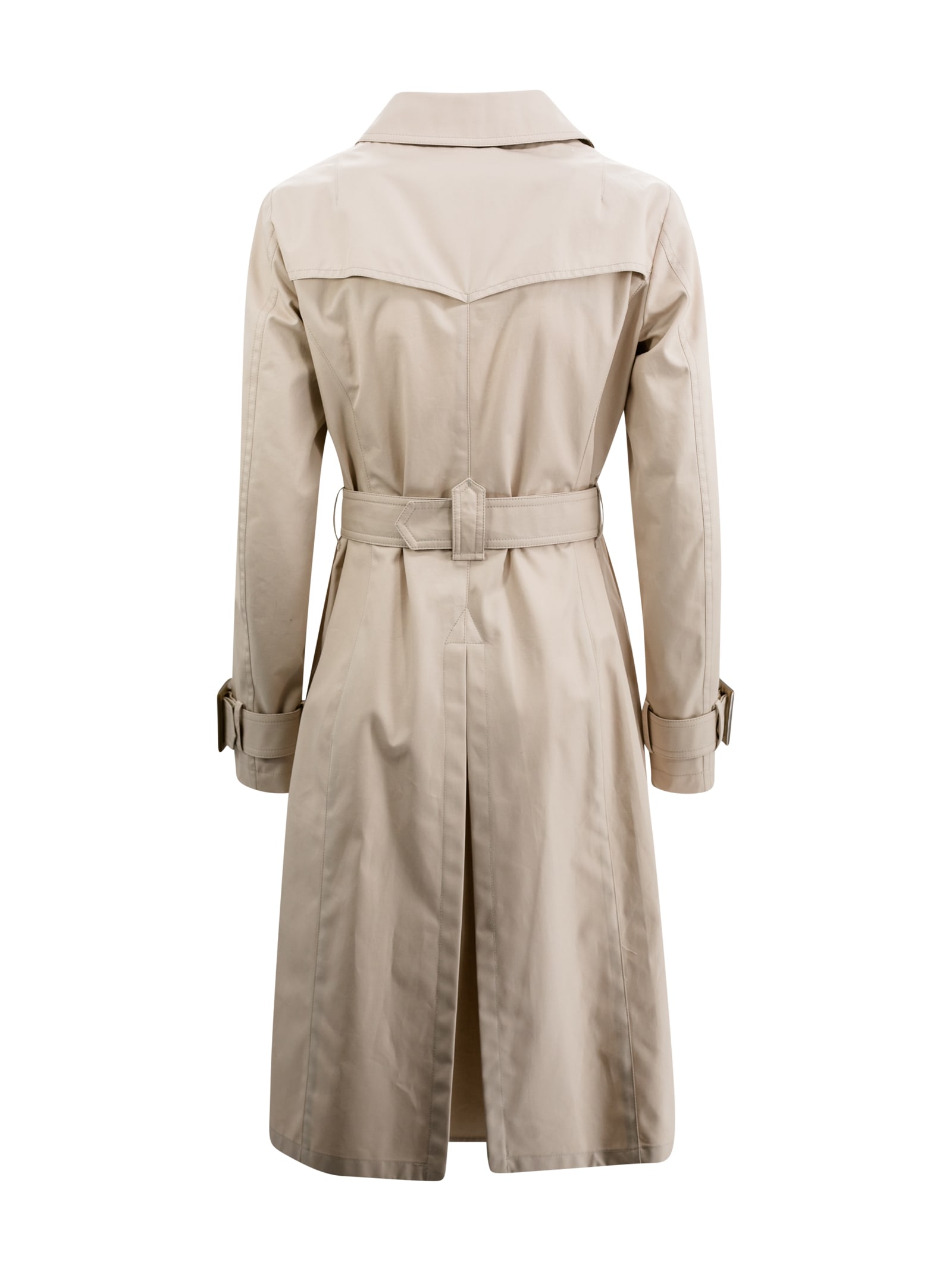 Herno Sand Cotton Gabardine Trench Coat In Gray